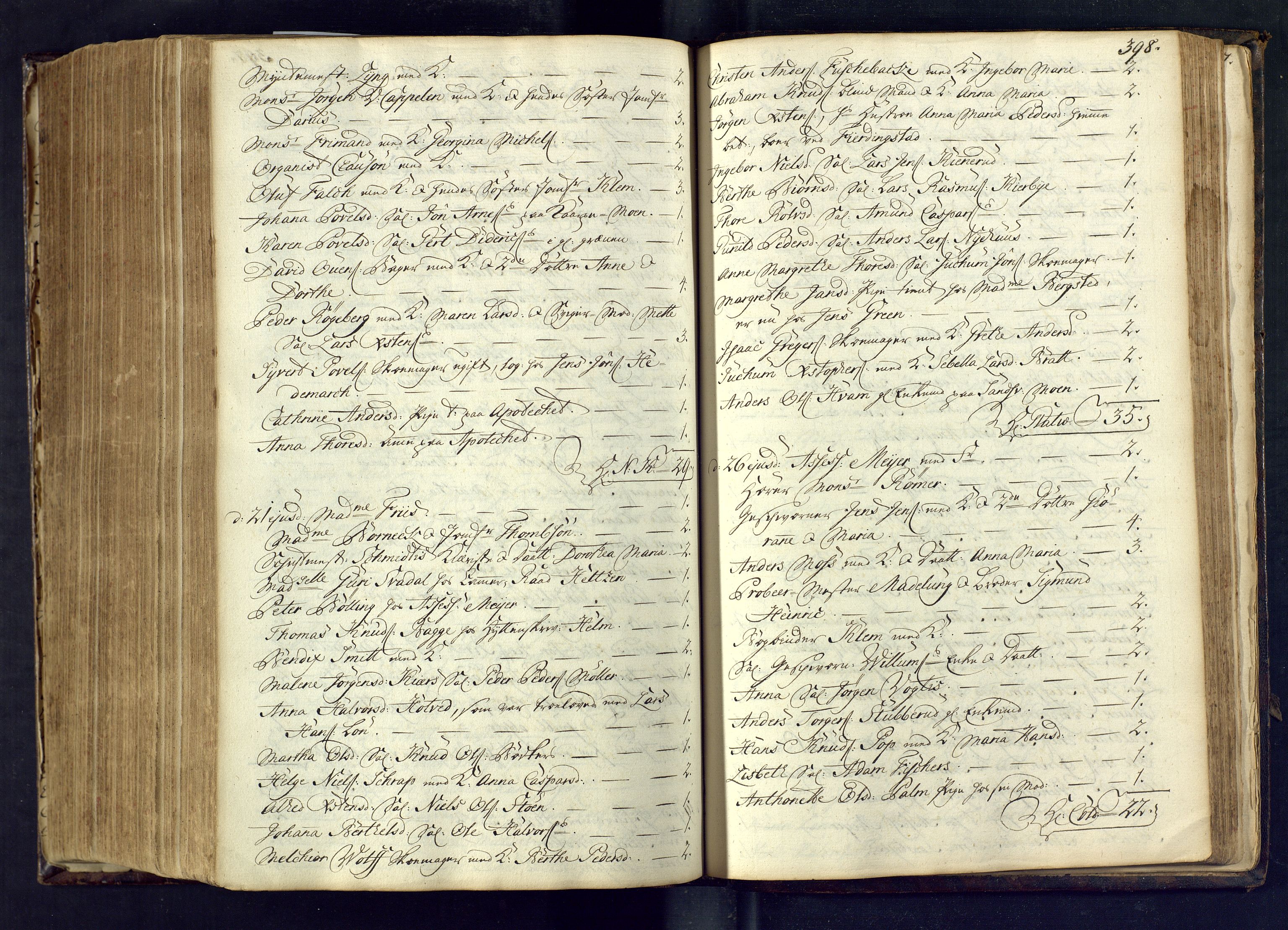 Kongsberg kirkebøker, AV/SAKO-A-22/M/Ma/L0003: Communicants register no. 3, 1745-1750, p. 398