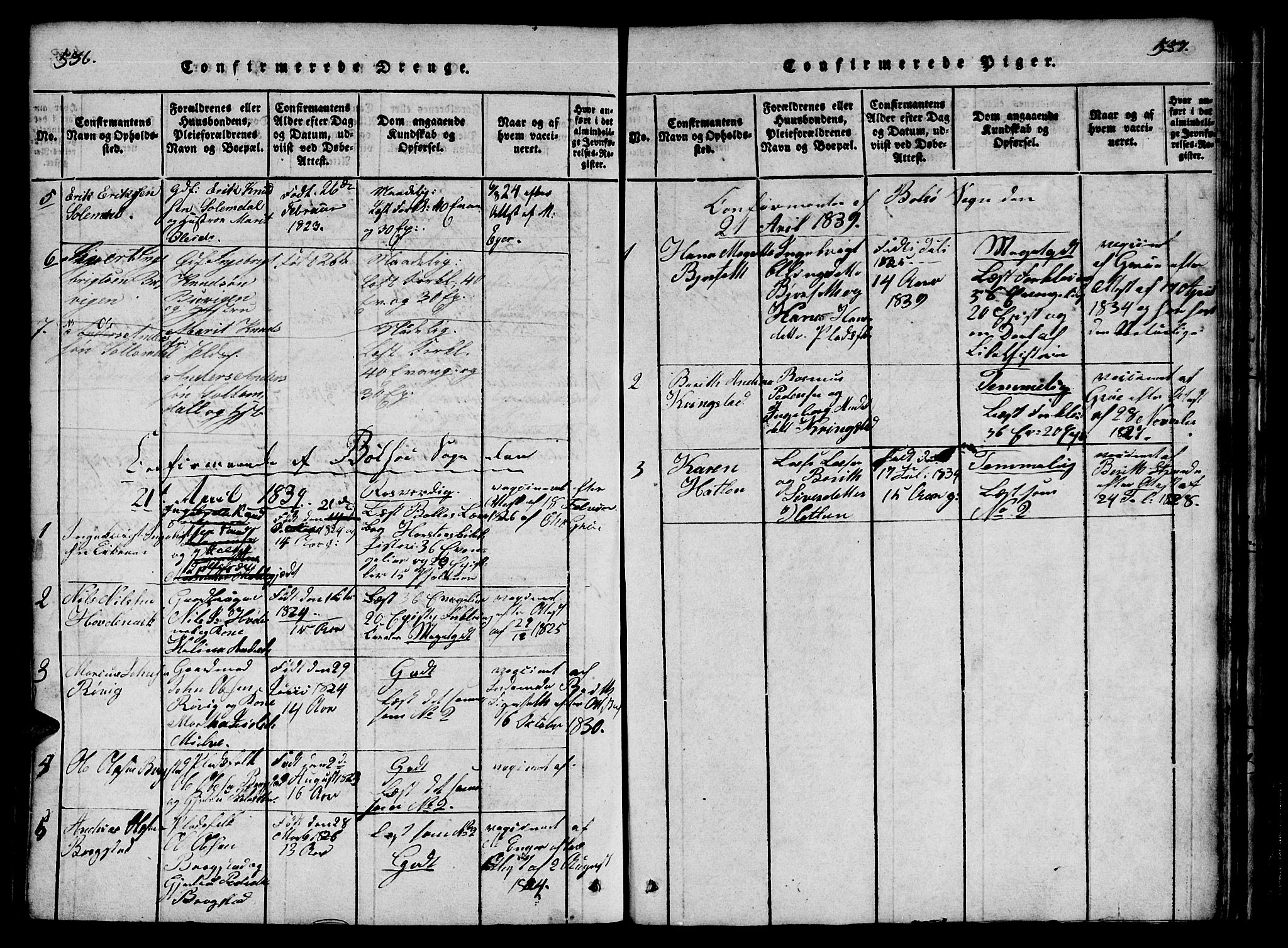 Ministerialprotokoller, klokkerbøker og fødselsregistre - Møre og Romsdal, AV/SAT-A-1454/555/L0652: Parish register (official) no. 555A03, 1817-1843, p. 536-537