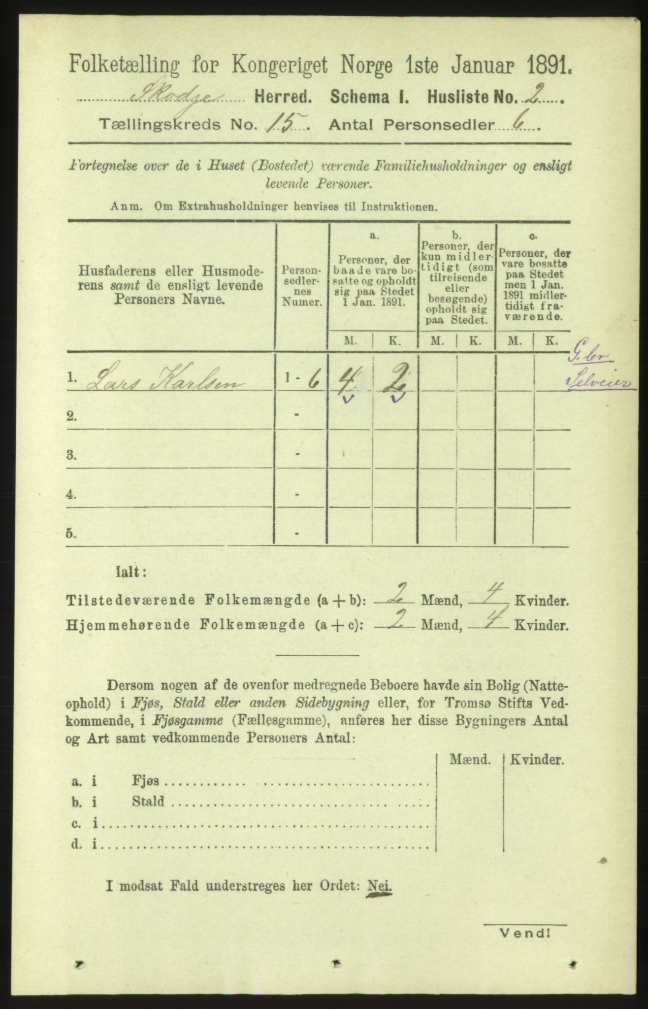 RA, 1891 census for 1529 Skodje, 1891, p. 3188