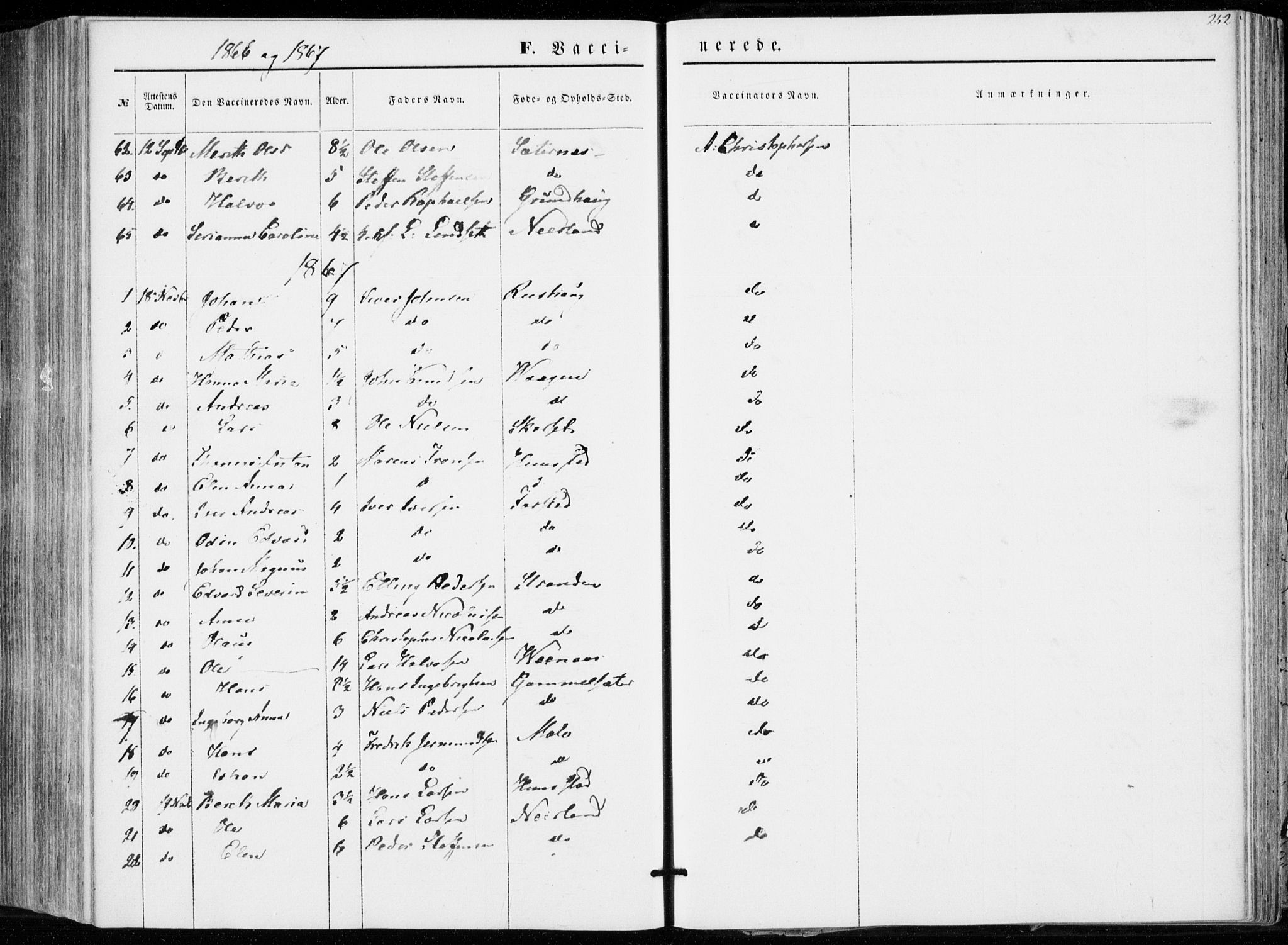 Ministerialprotokoller, klokkerbøker og fødselsregistre - Møre og Romsdal, AV/SAT-A-1454/566/L0767: Parish register (official) no. 566A06, 1852-1868, p. 252