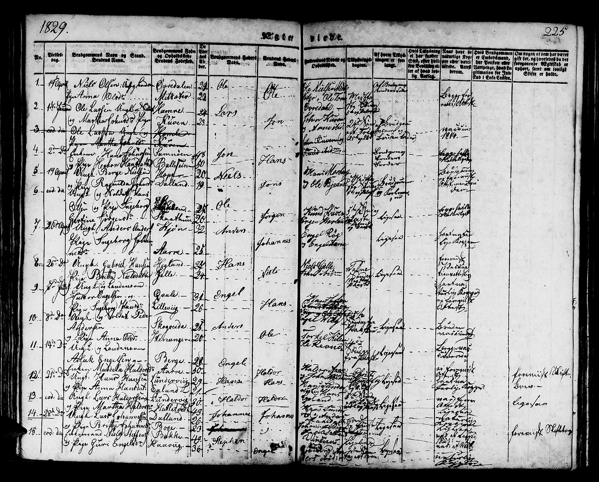 Os sokneprestembete, SAB/A-99929: Parish register (official) no. A 14, 1826-1839, p. 225