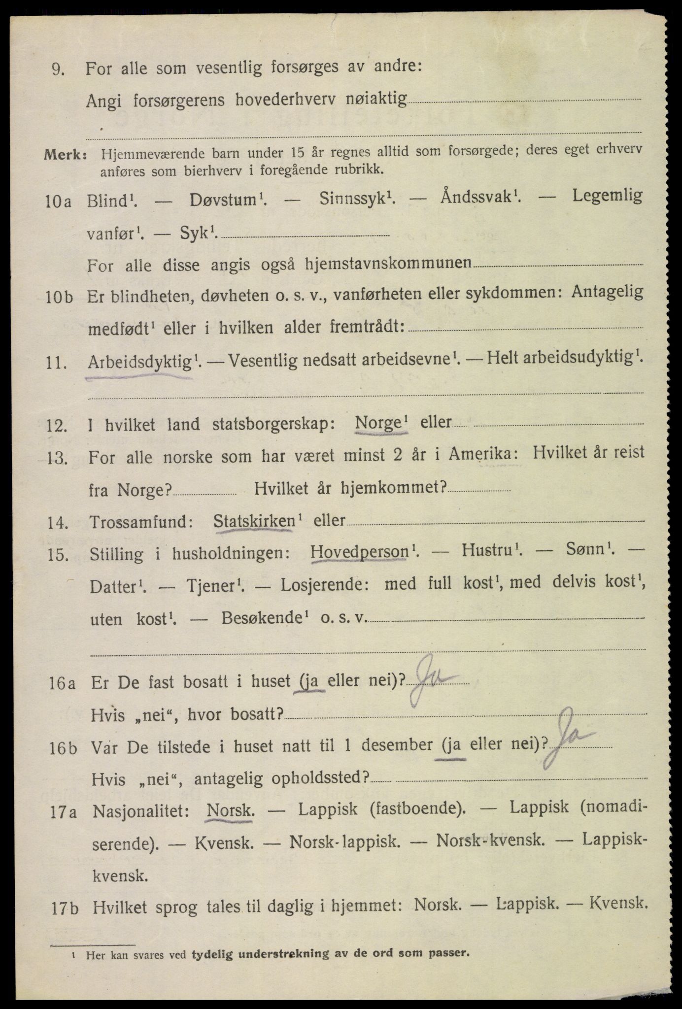 SAT, 1920 census for Skjerstad, 1920, p. 1640