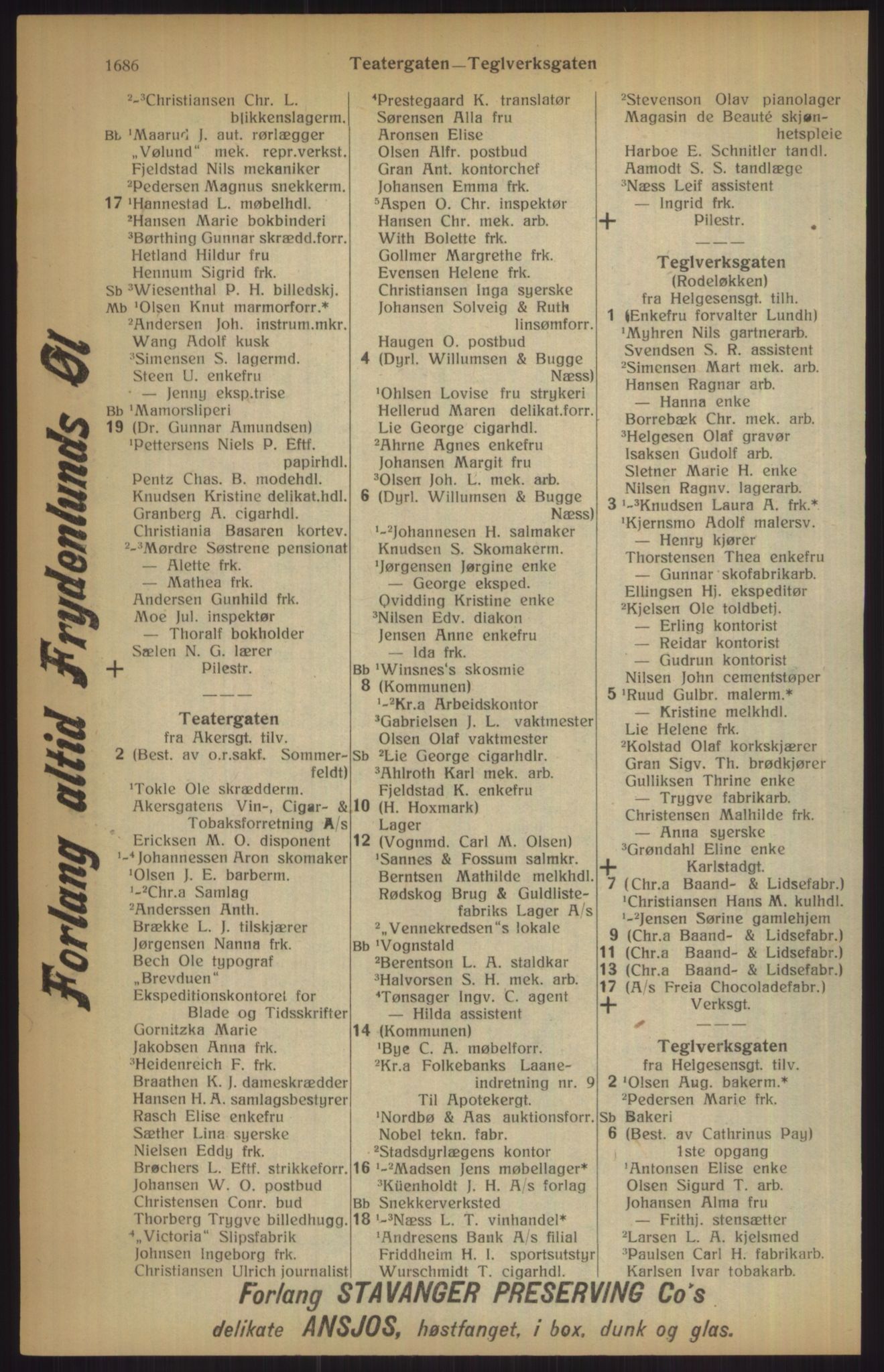 Kristiania/Oslo adressebok, PUBL/-, 1915, p. 1686