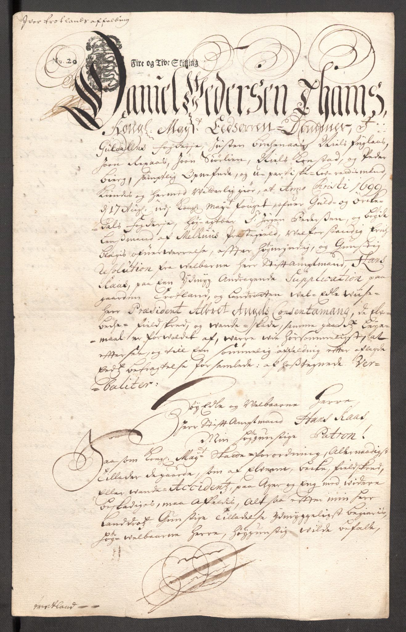 Rentekammeret inntil 1814, Reviderte regnskaper, Fogderegnskap, AV/RA-EA-4092/R60/L3951: Fogderegnskap Orkdal og Gauldal, 1701, p. 317