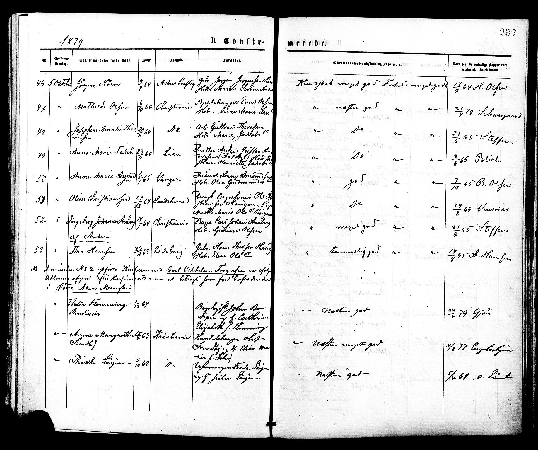 Johannes prestekontor Kirkebøker, AV/SAO-A-10852/F/Fa/L0001: Parish register (official) no. 1, 1875-1881, p. 237