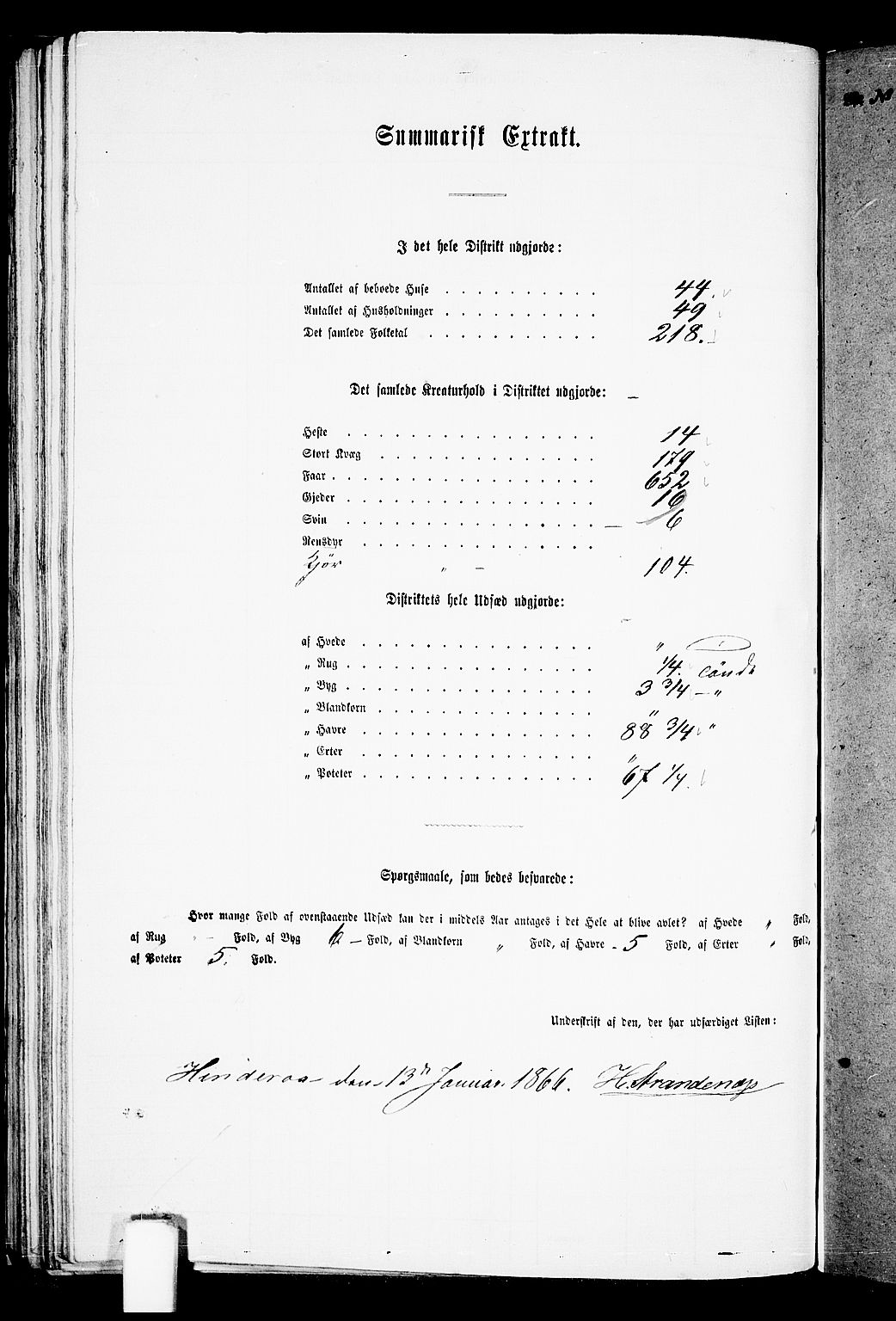 RA, 1865 census for Nedstrand, 1865, p. 64