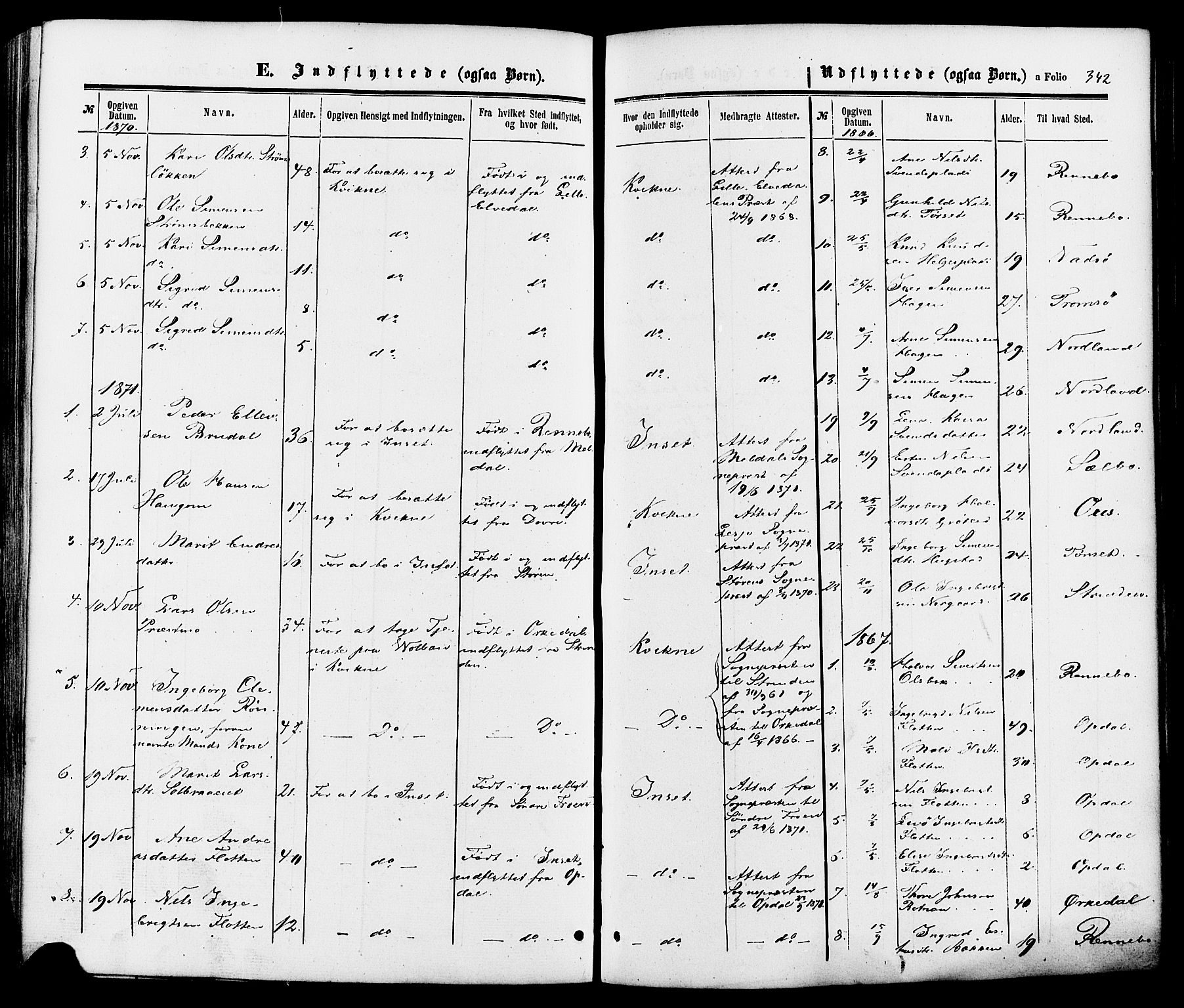 Kvikne prestekontor, SAH/PREST-064/H/Ha/Haa/L0006: Parish register (official) no. 6, 1863-1886, p. 342