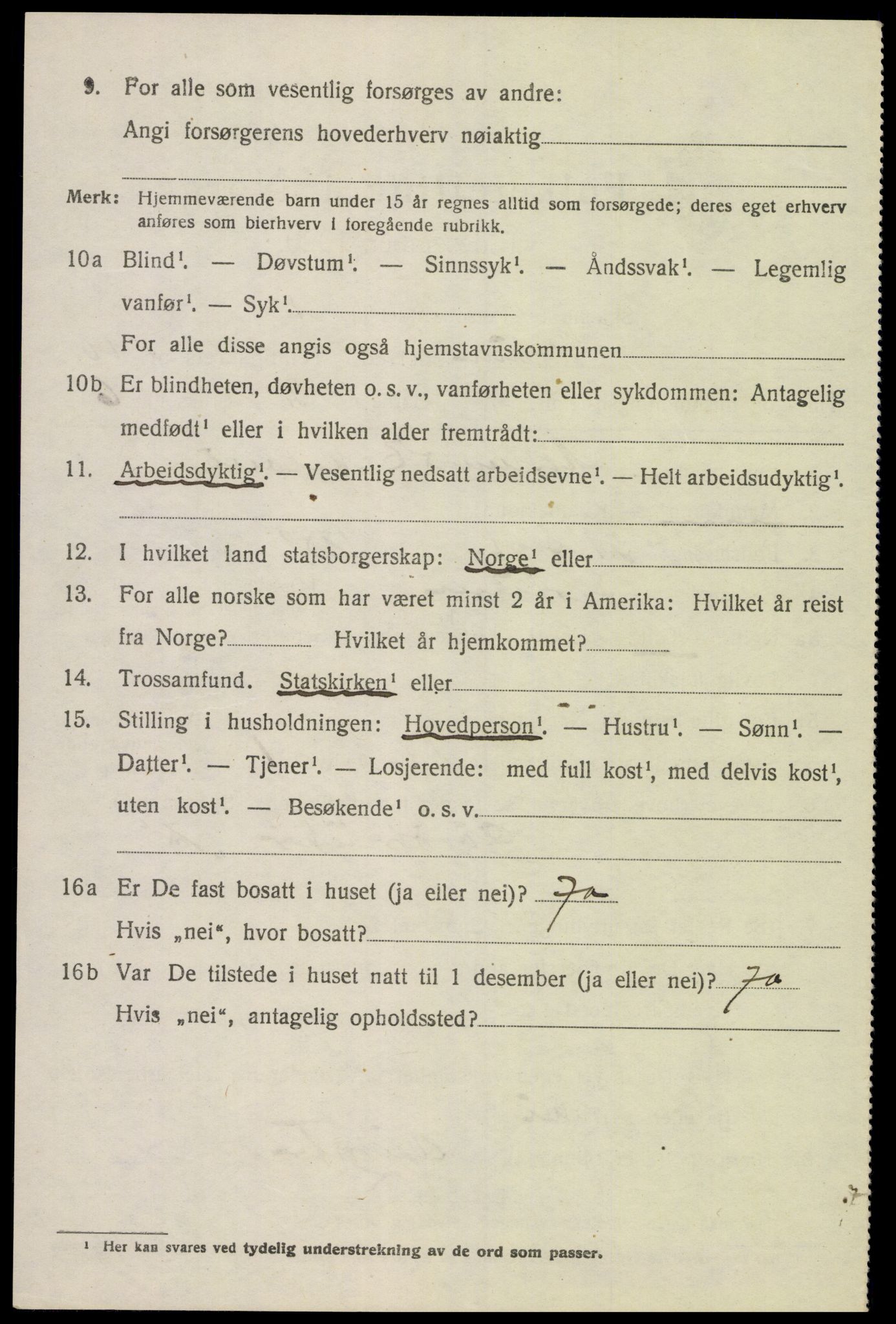 SAK, 1920 census for Holum, 1920, p. 2740