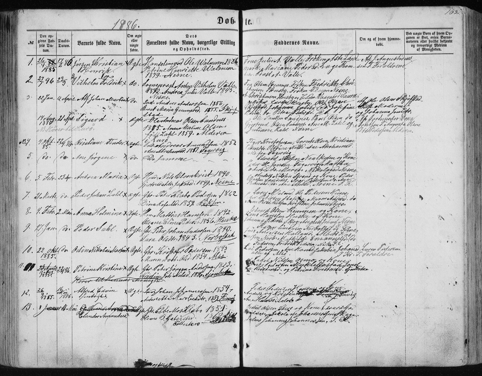 Ministerialprotokoller, klokkerbøker og fødselsregistre - Nordland, SAT/A-1459/838/L0556: Parish register (copy) no. 838C03, 1861-1893, p. 162