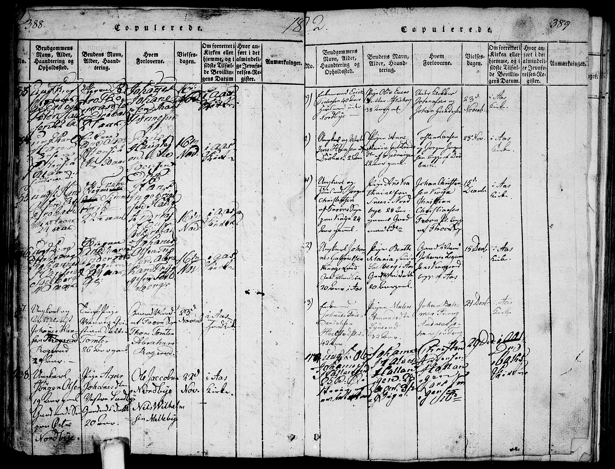 Ås prestekontor Kirkebøker, SAO/A-10894/F/Fa/L0004: Parish register (official) no. I 4, 1818-1826, p. 388-389