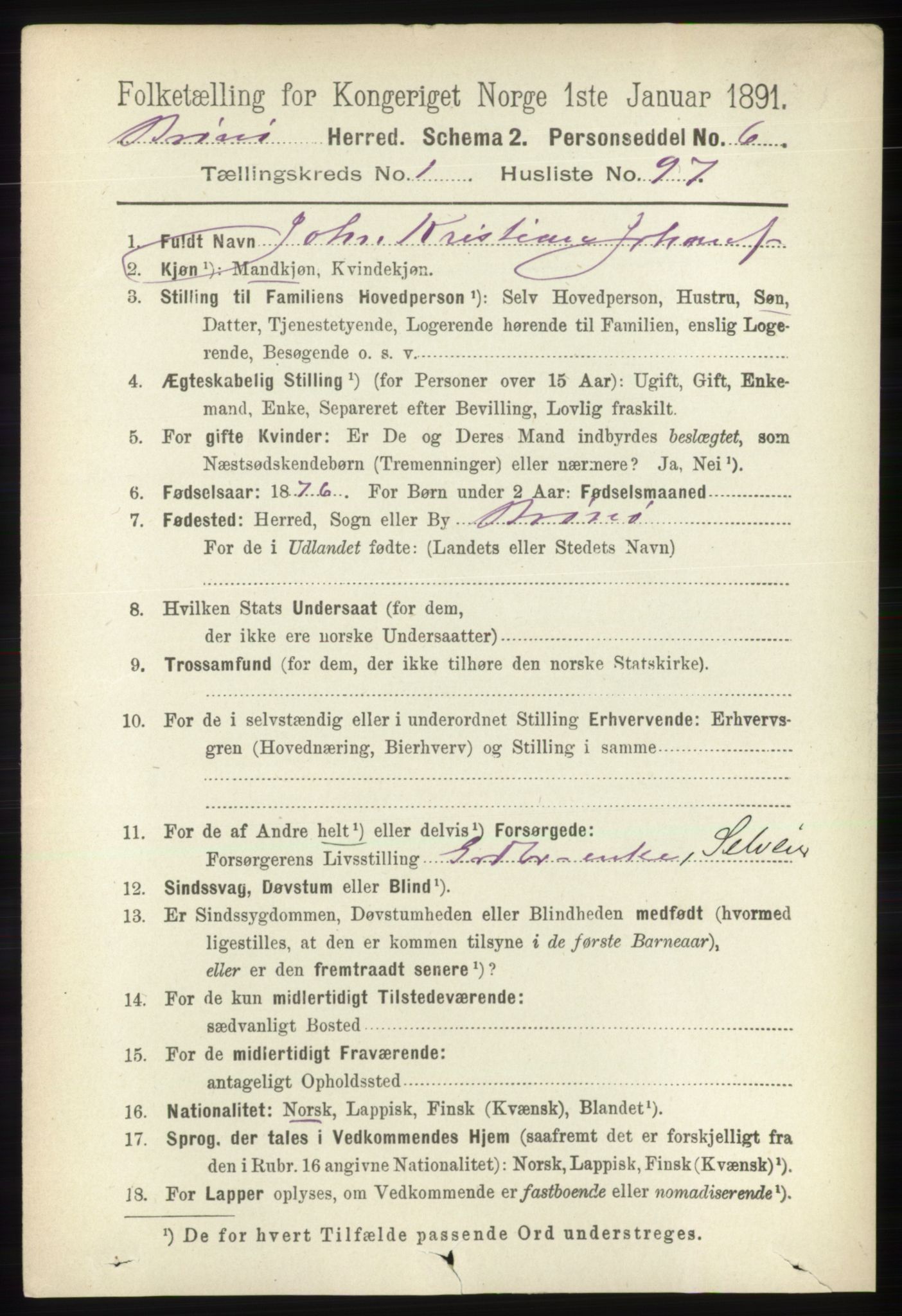 RA, 1891 census for 1814 Brønnøy, 1891, p. 743