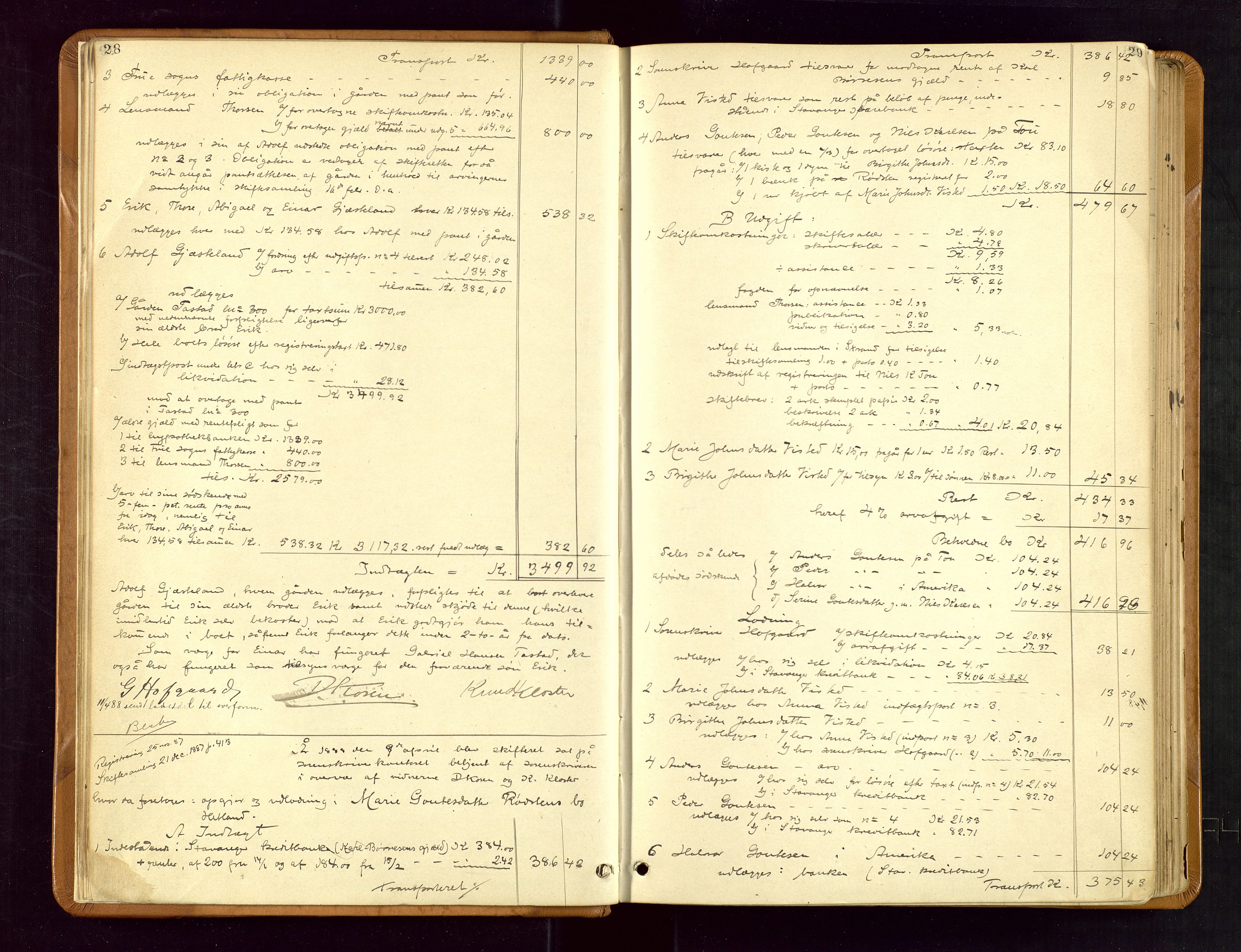 Jæren sorenskriveri, AV/SAST-A-100310/01/5/50/50BB/L0004: SKIFTEUTLODNINGSPROTOKOLL, 1887-1893, p. 28-29