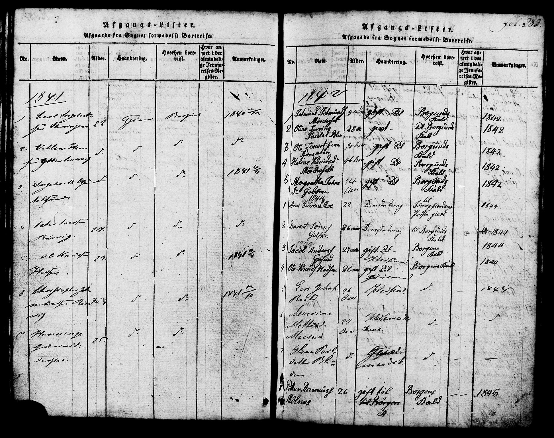 Ministerialprotokoller, klokkerbøker og fødselsregistre - Møre og Romsdal, SAT/A-1454/537/L0520: Parish register (copy) no. 537C01, 1819-1868, p. 283