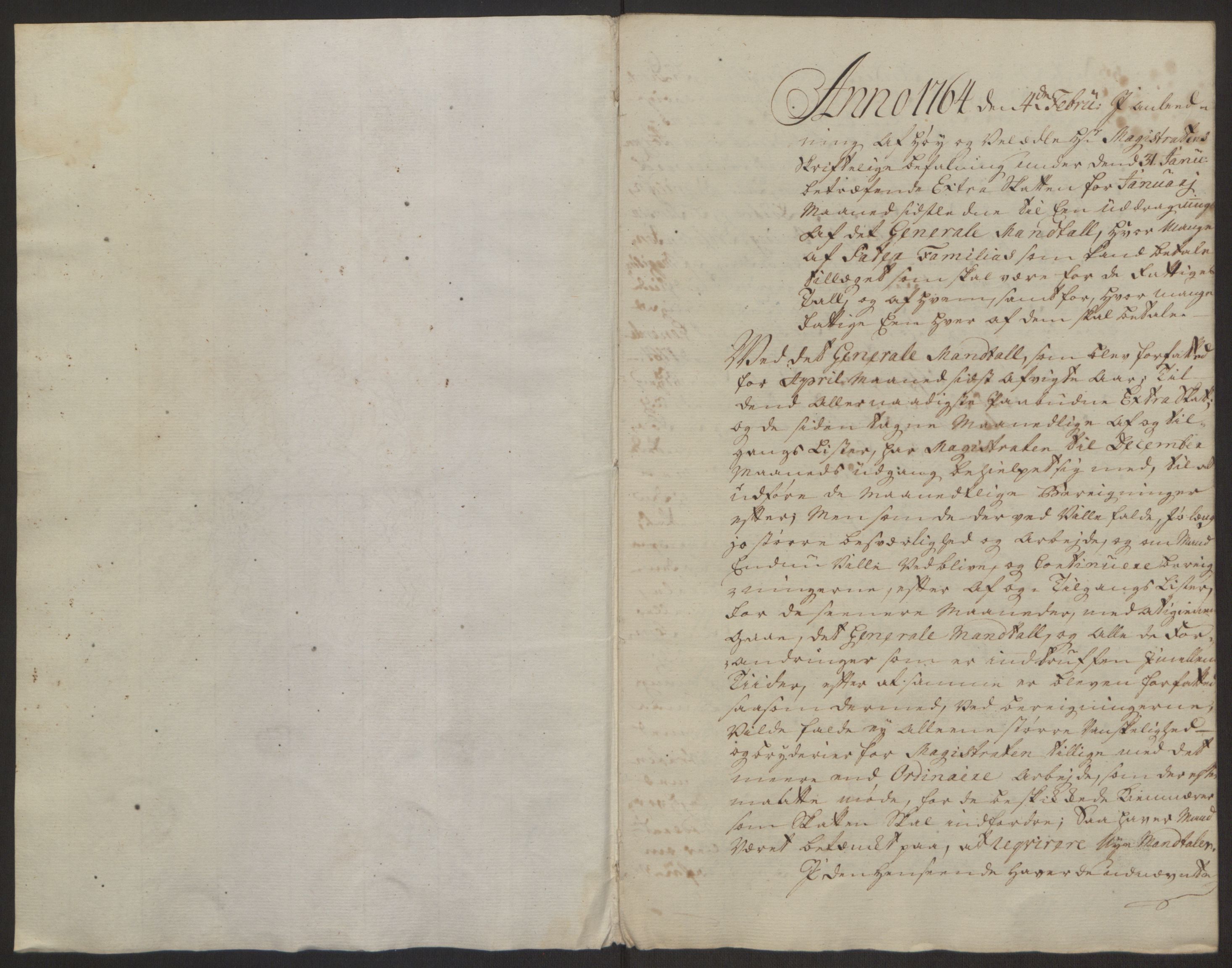 Rentekammeret inntil 1814, Reviderte regnskaper, Byregnskaper, AV/RA-EA-4066/R/Rp/L0368/0001: [P21] Kontribusjonsregnskap / Ekstraskatt, 1764, p. 189