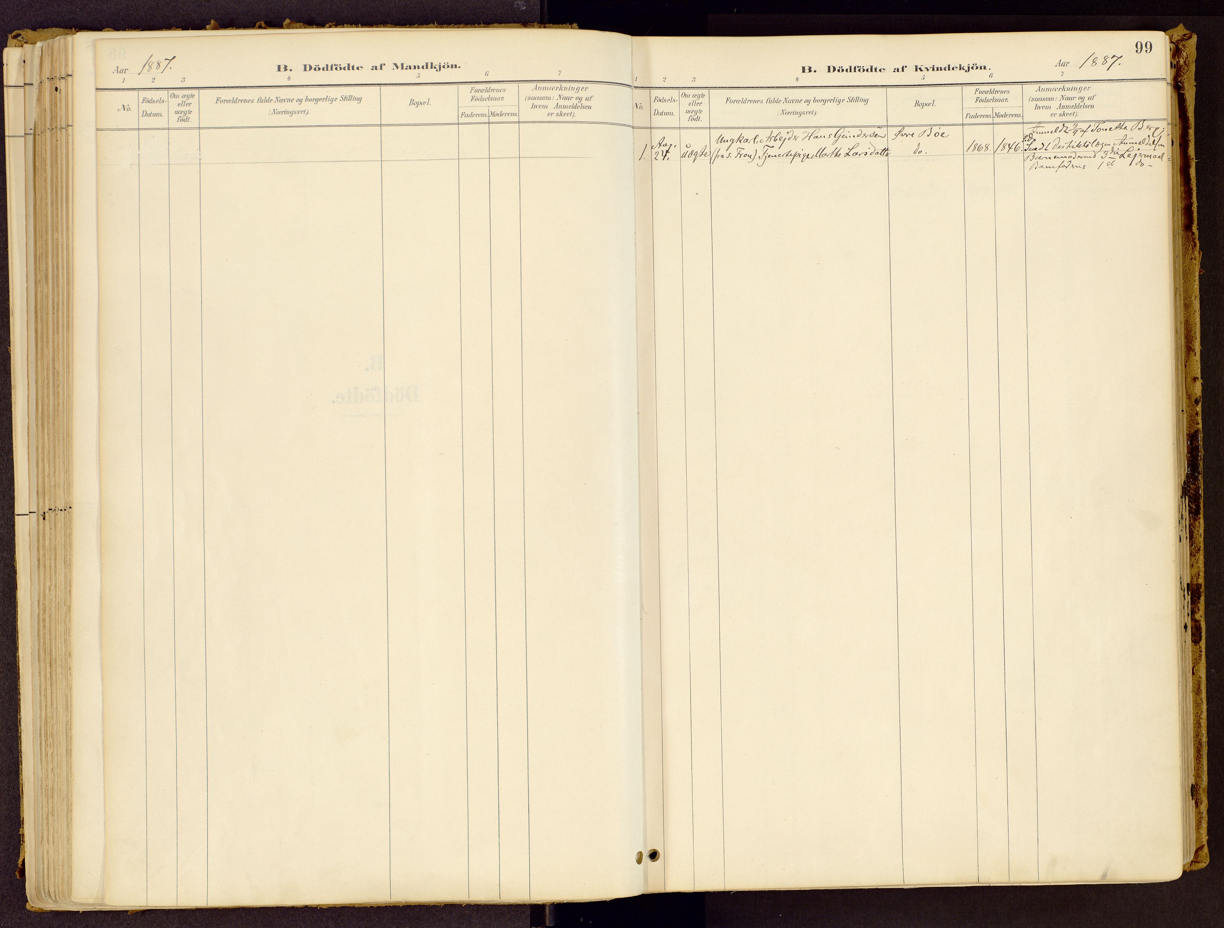 Vestre Gausdal prestekontor, SAH/PREST-094/H/Ha/Haa/L0001: Parish register (official) no. 1, 1887-1914, p. 99