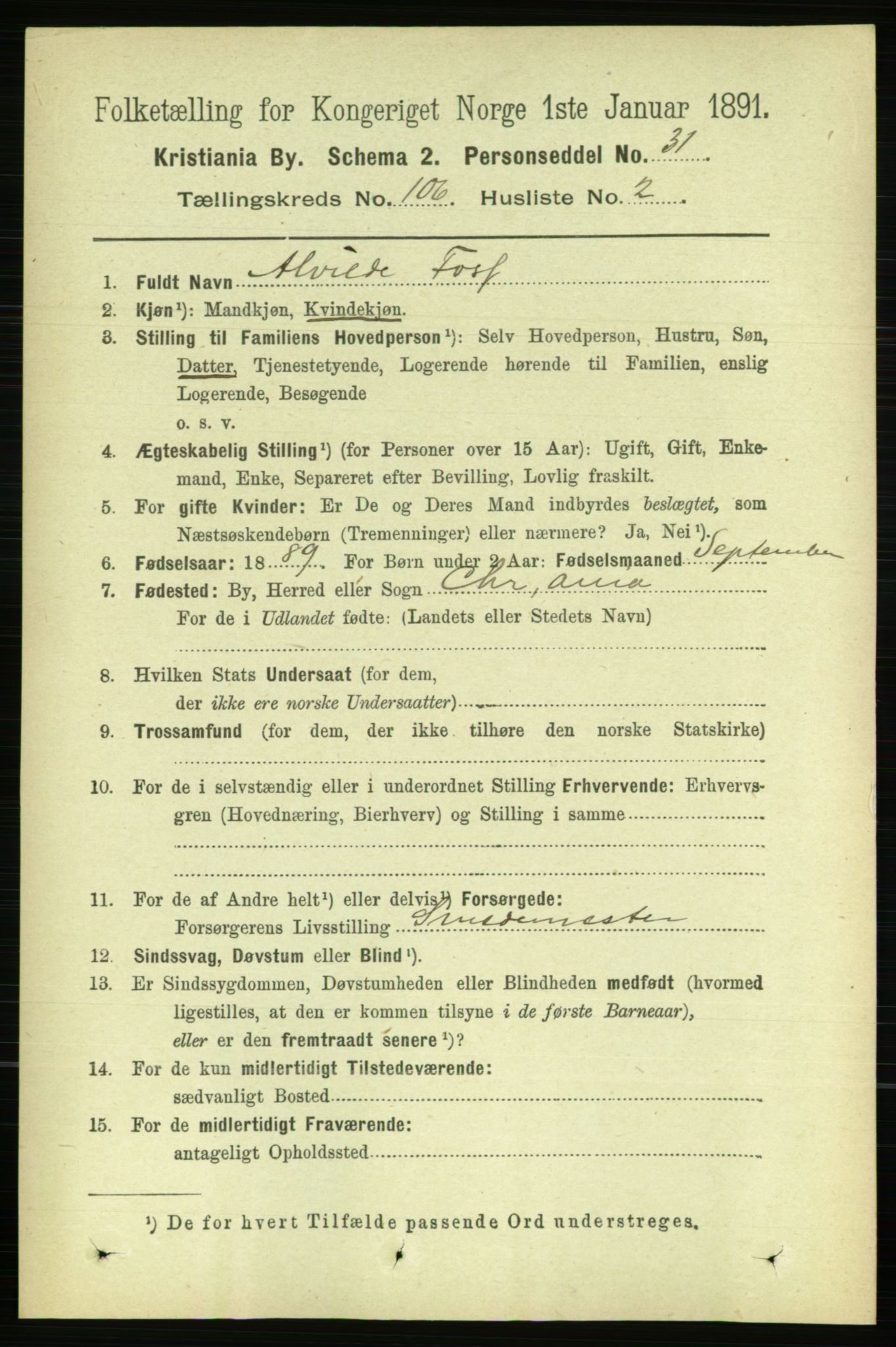 RA, 1891 census for 0301 Kristiania, 1891, p. 53855