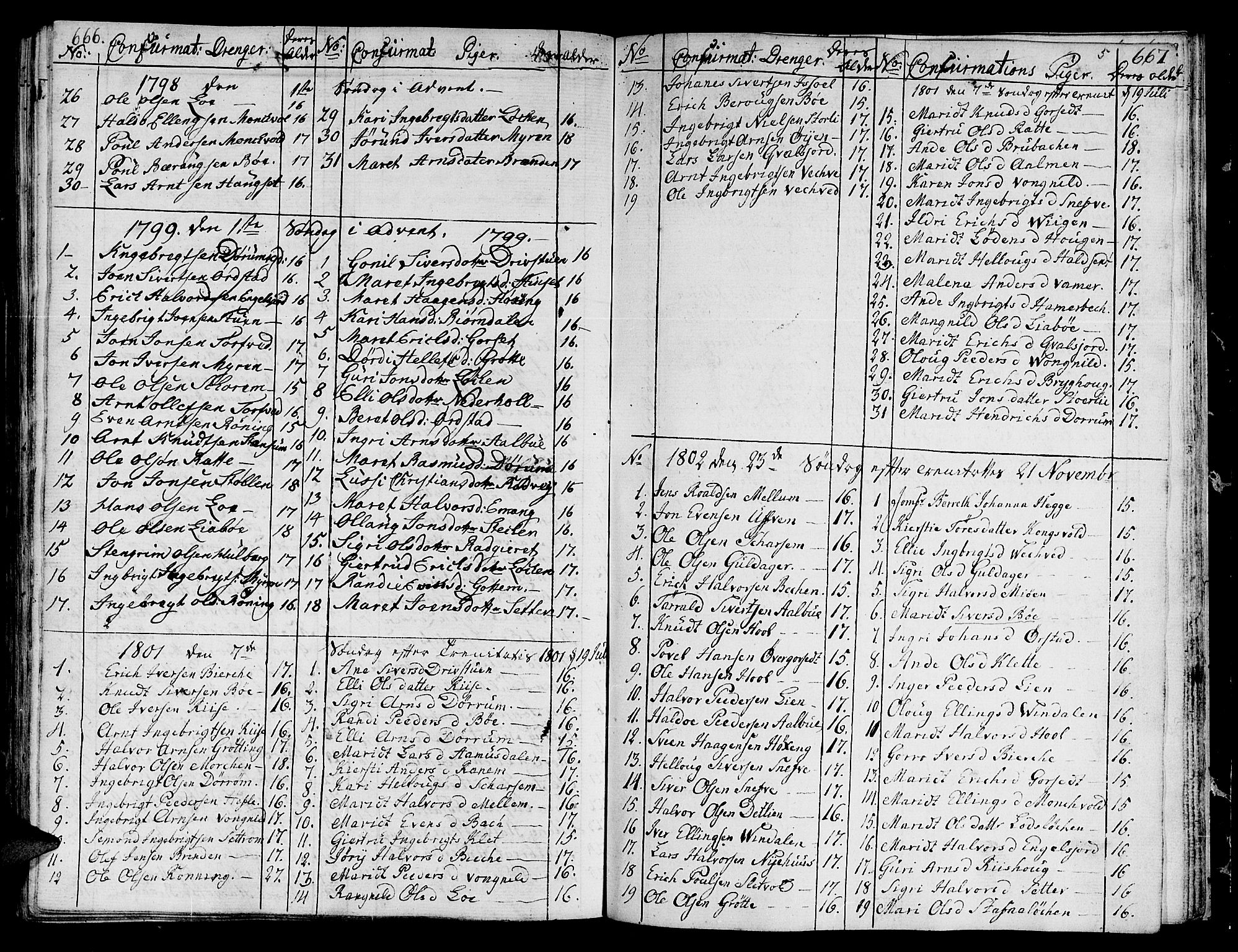 Ministerialprotokoller, klokkerbøker og fødselsregistre - Sør-Trøndelag, SAT/A-1456/678/L0893: Parish register (official) no. 678A03, 1792-1805, p. 666-667