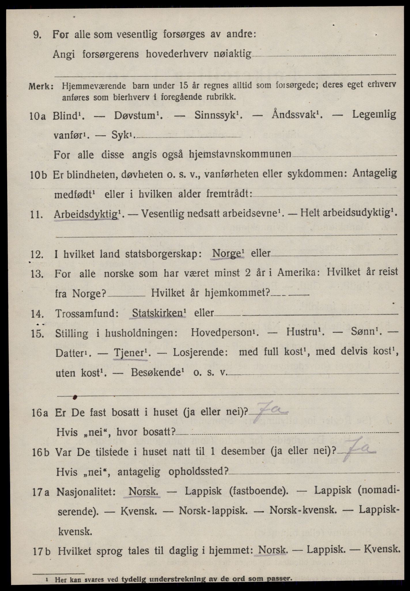 SAT, 1920 census for Selbu, 1920, p. 7863