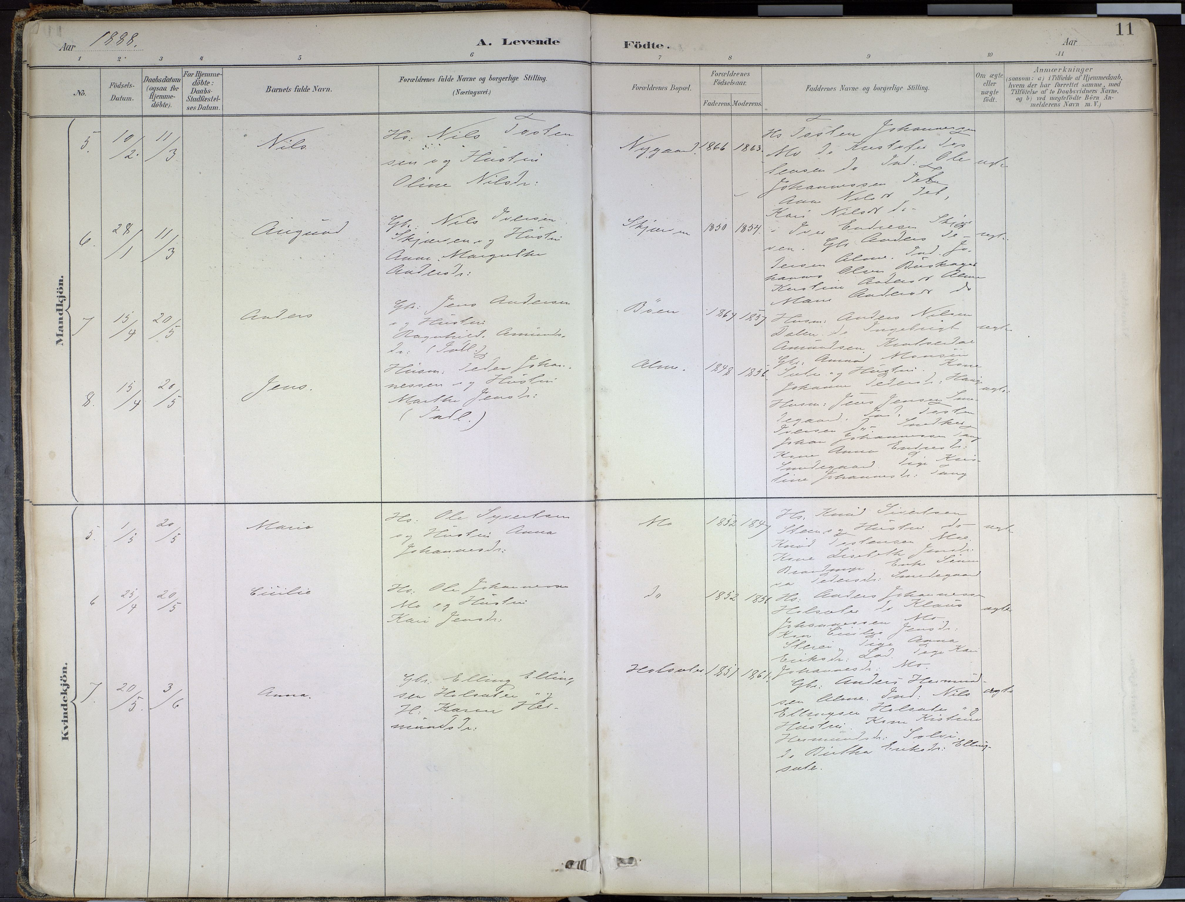 Hafslo sokneprestembete, AV/SAB-A-80301/H/Haa/Haab/L0001: Parish register (official) no. B 1, 1886-1945, p. 11