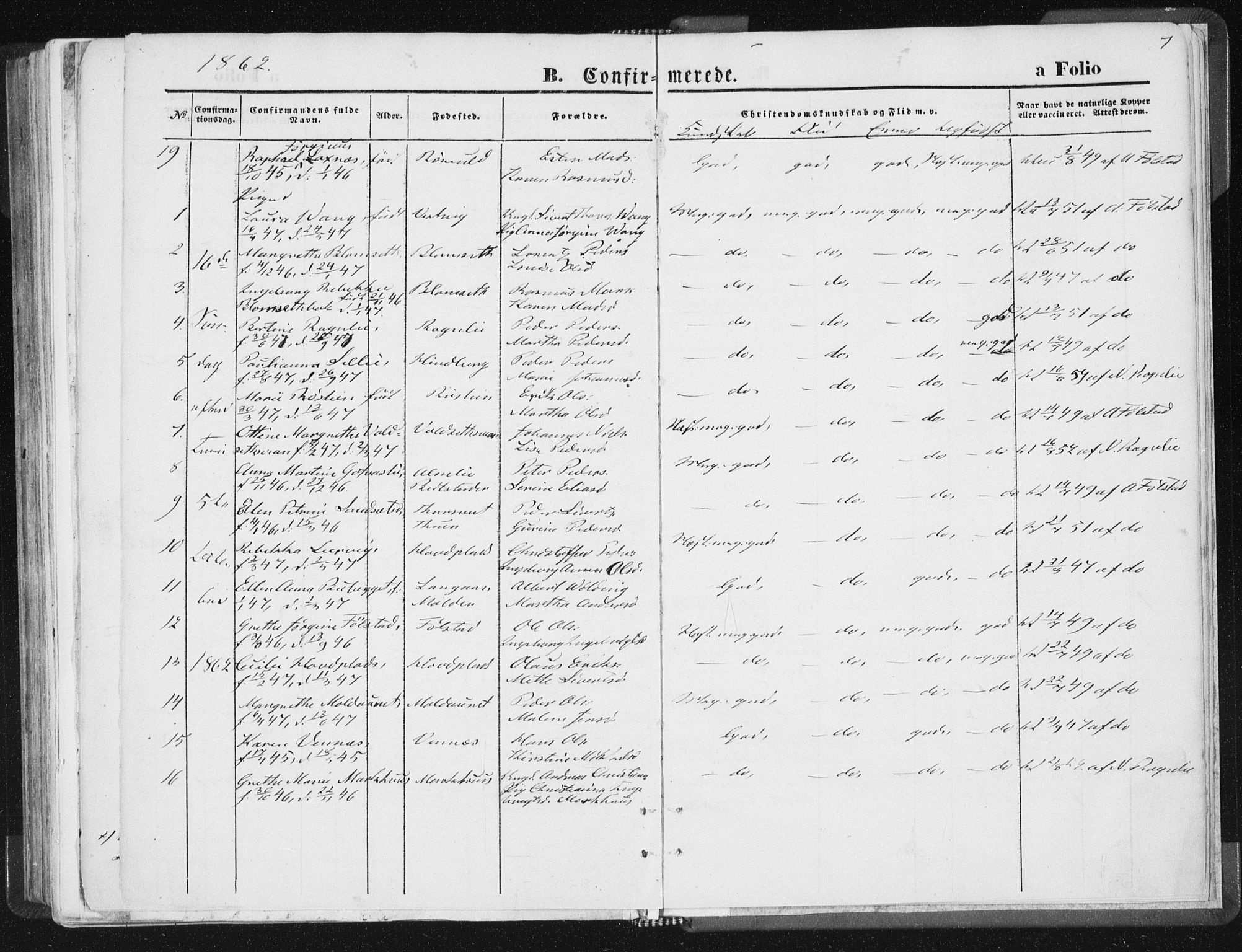 Ministerialprotokoller, klokkerbøker og fødselsregistre - Nord-Trøndelag, SAT/A-1458/744/L0418: Parish register (official) no. 744A02, 1843-1866, p. 7