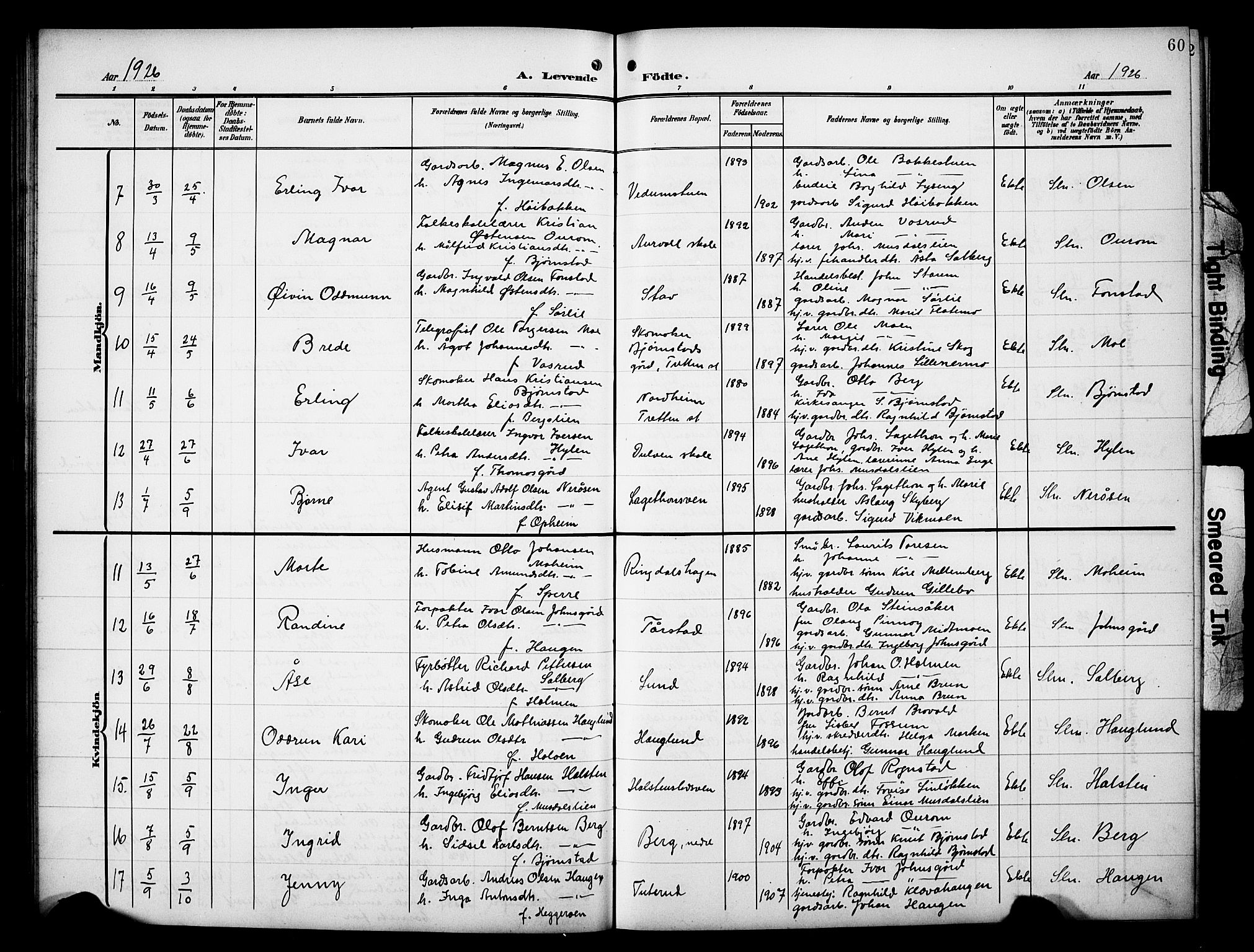 Øyer prestekontor, AV/SAH-PREST-084/H/Ha/Hab/L0006: Parish register (copy) no. 6, 1906-1929, p. 60