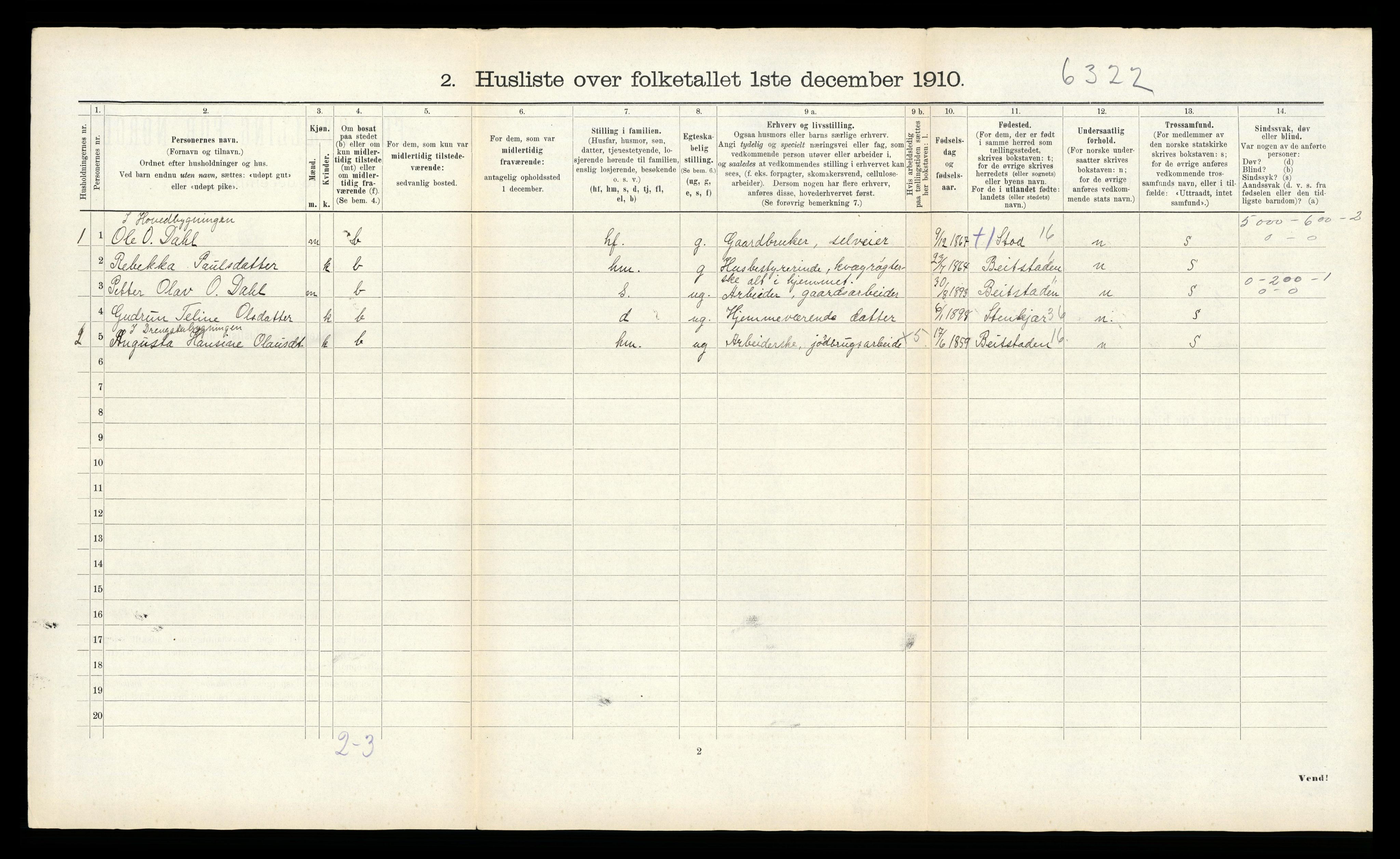 RA, 1910 census for Egge, 1910, p. 382