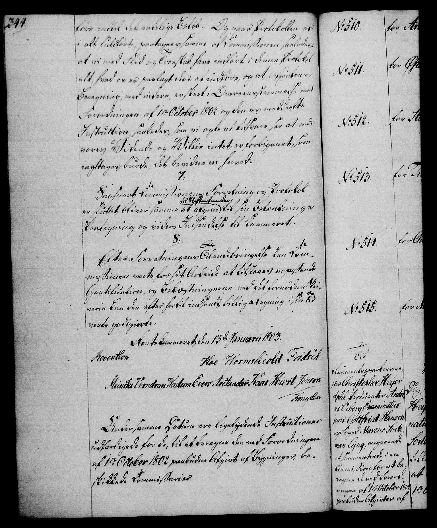 Rentekammeret, Kammerkanselliet, AV/RA-EA-3111/G/Gg/Gga/L0017: Norsk ekspedisjonsprotokoll med register (merket RK 53.17), 1801-1803, p. 344