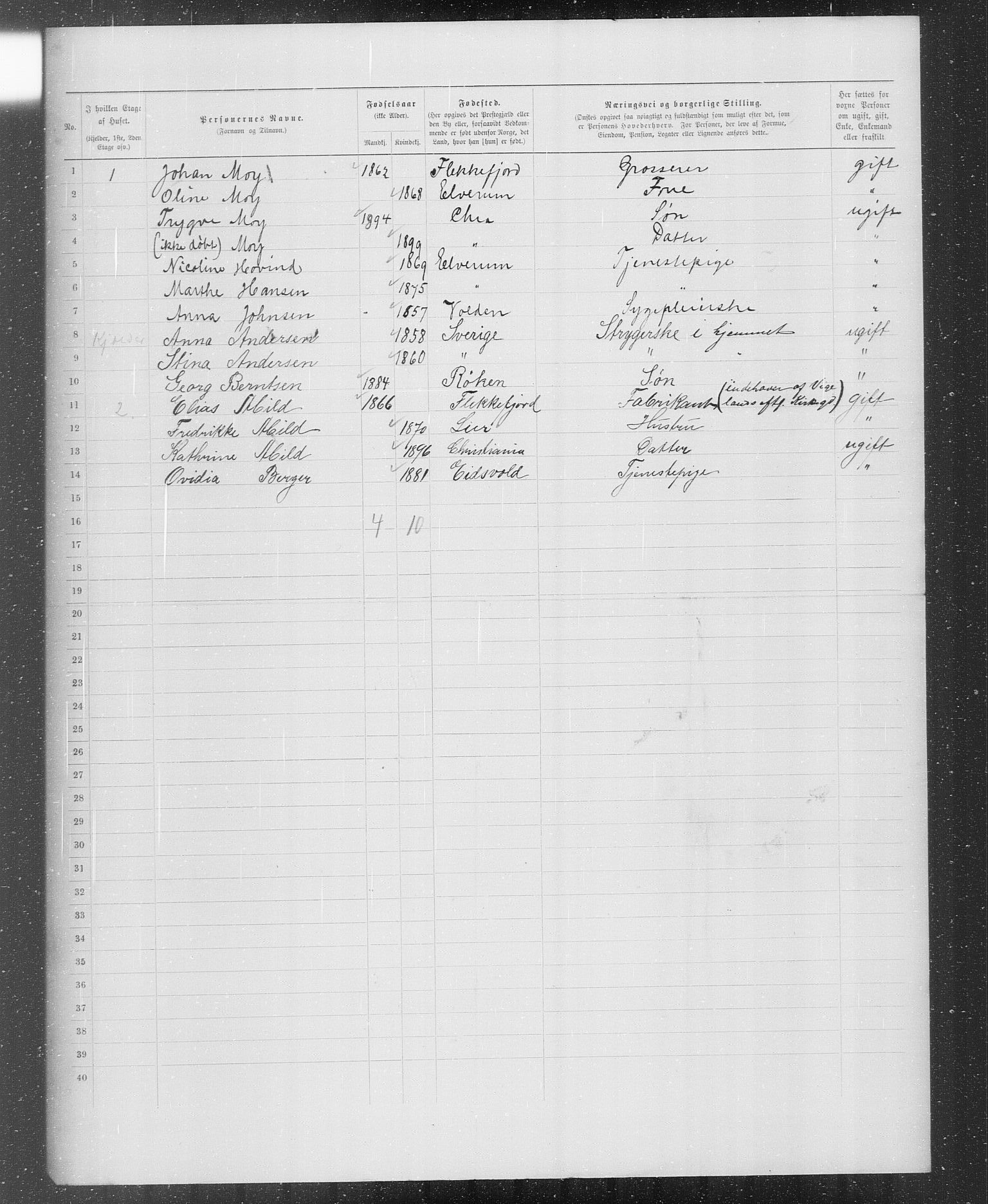 OBA, Municipal Census 1899 for Kristiania, 1899, p. 1475