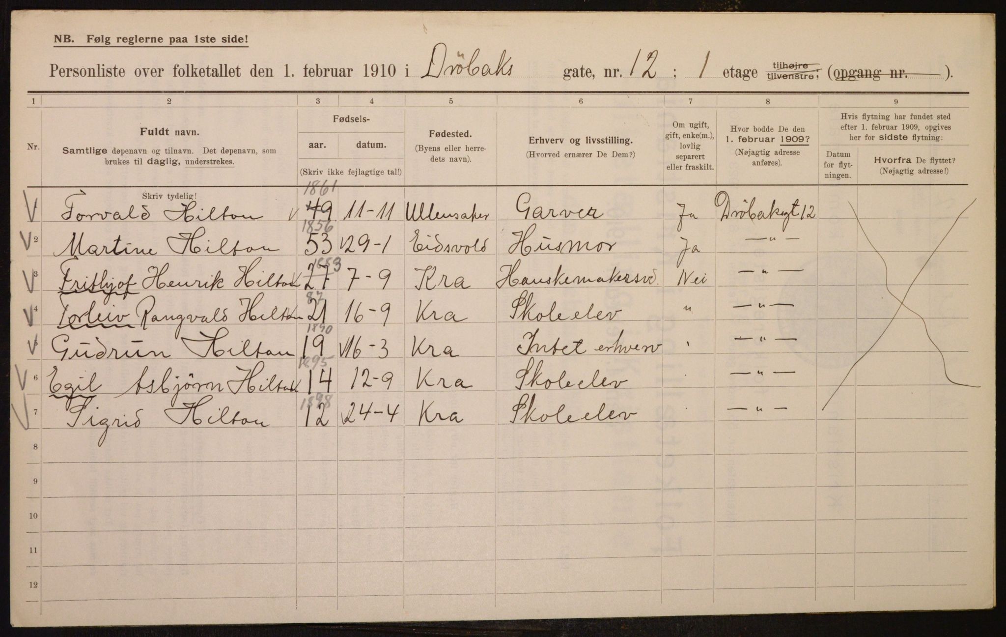 OBA, Municipal Census 1910 for Kristiania, 1910, p. 16532