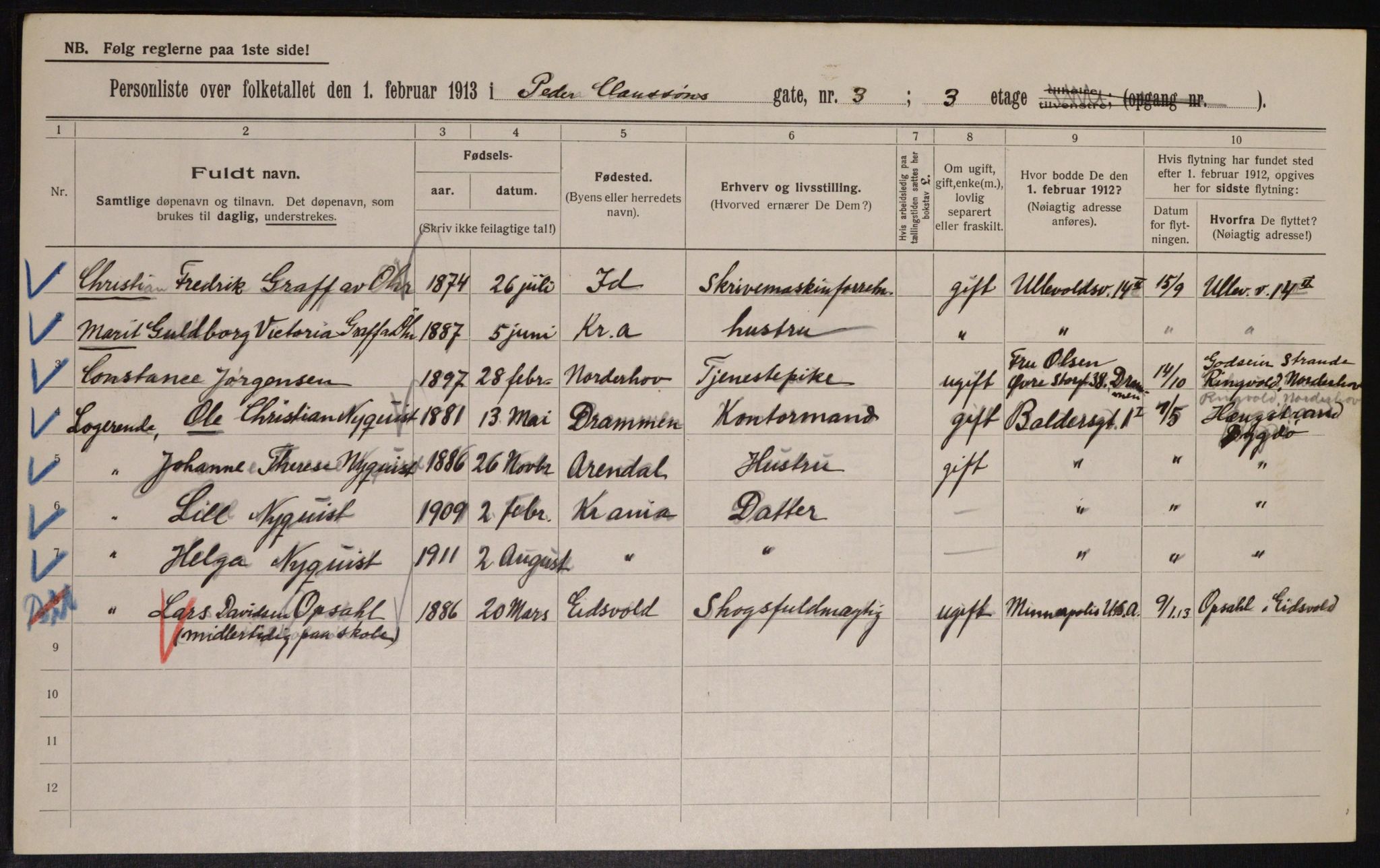 OBA, Municipal Census 1913 for Kristiania, 1913, p. 78936