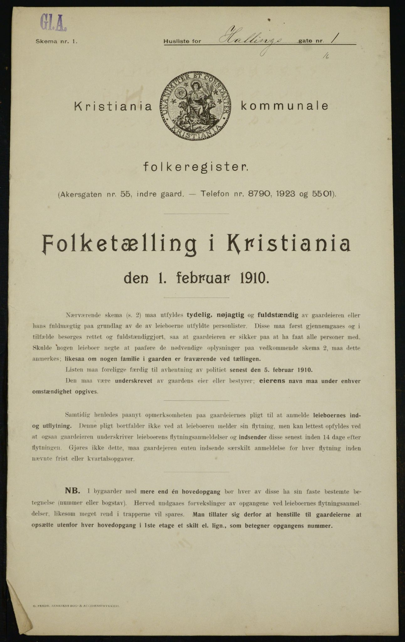 OBA, Municipal Census 1910 for Kristiania, 1910, p. 31961