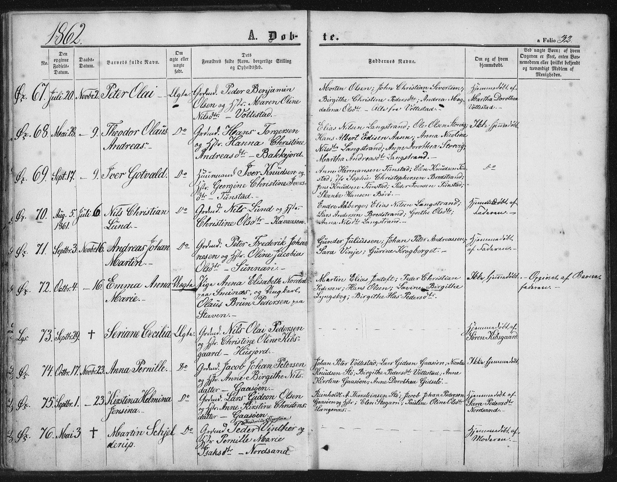 Ministerialprotokoller, klokkerbøker og fødselsregistre - Nordland, SAT/A-1459/893/L1333: Parish register (official) no. 893A06, 1858-1866, p. 32