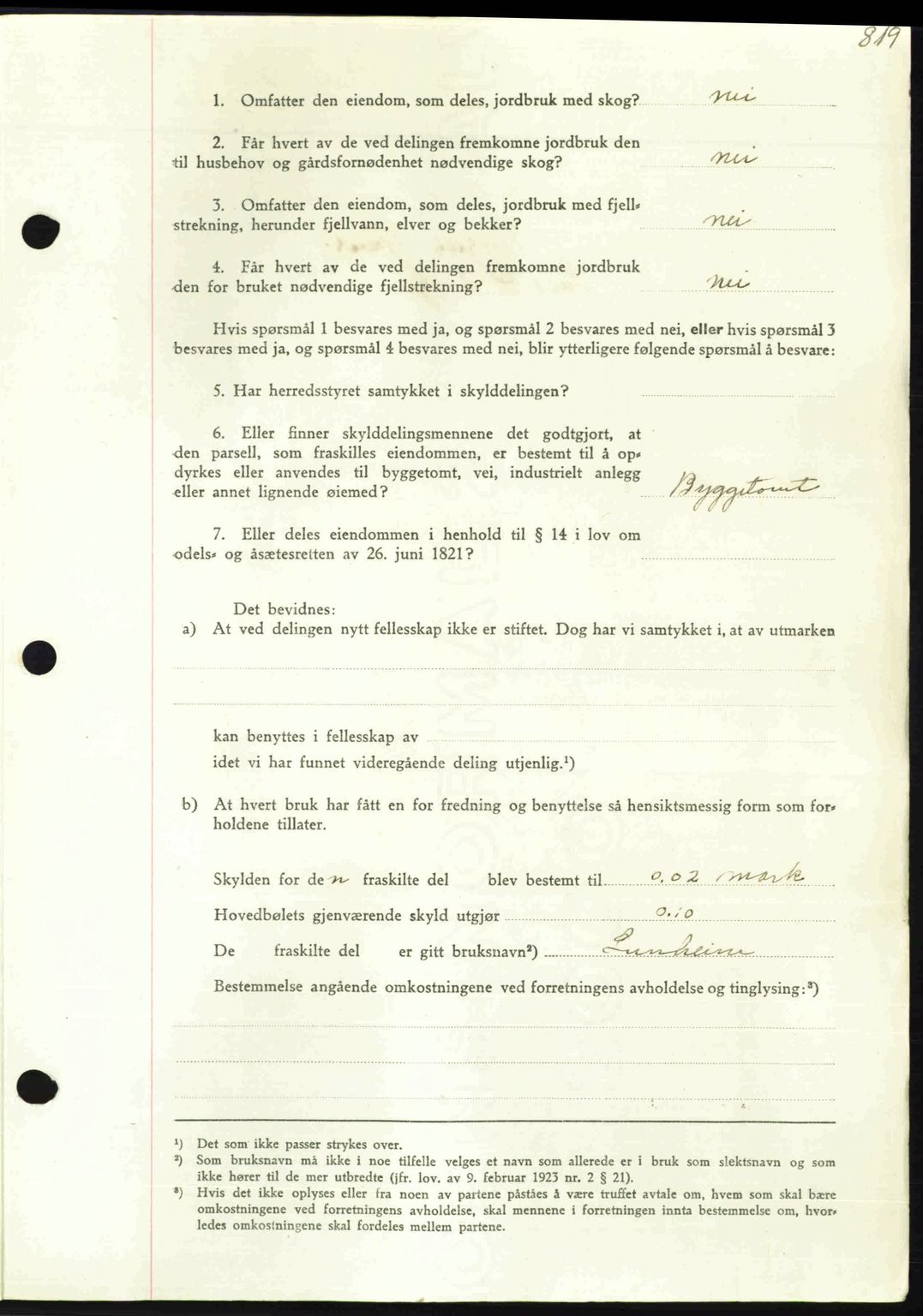 Nordmøre sorenskriveri, AV/SAT-A-4132/1/2/2Ca: Mortgage book no. A102, 1946-1946, Diary no: : 2021/1946