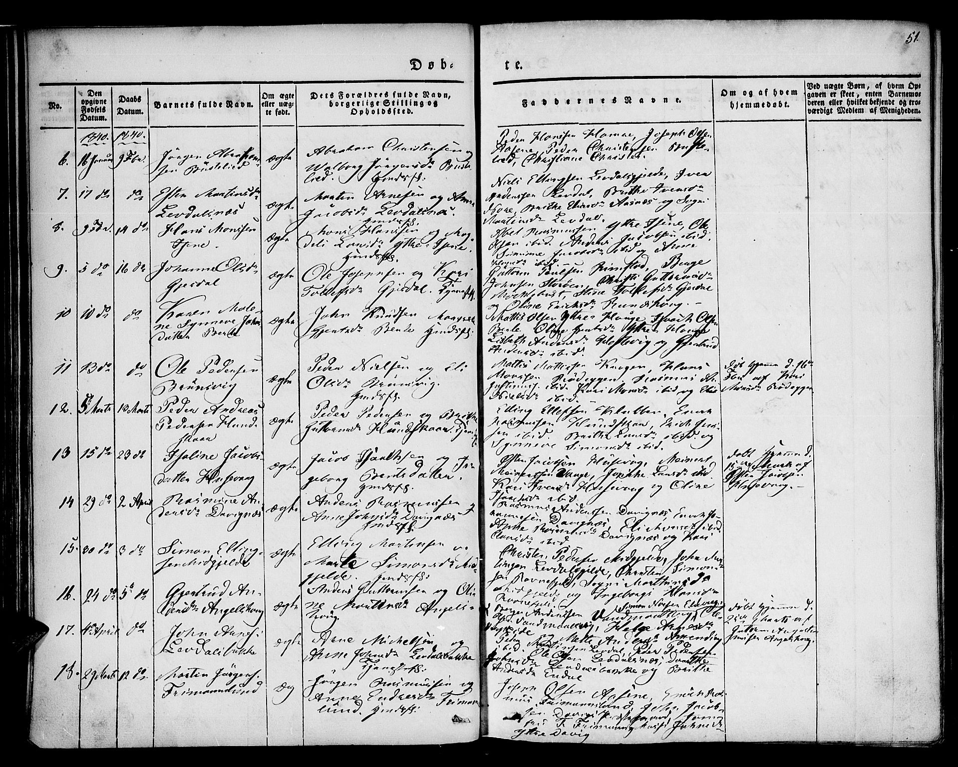 Davik sokneprestembete, SAB/A-79701/H/Haa/Haaa/L0004: Parish register (official) no. A 4, 1830-1849, p. 51