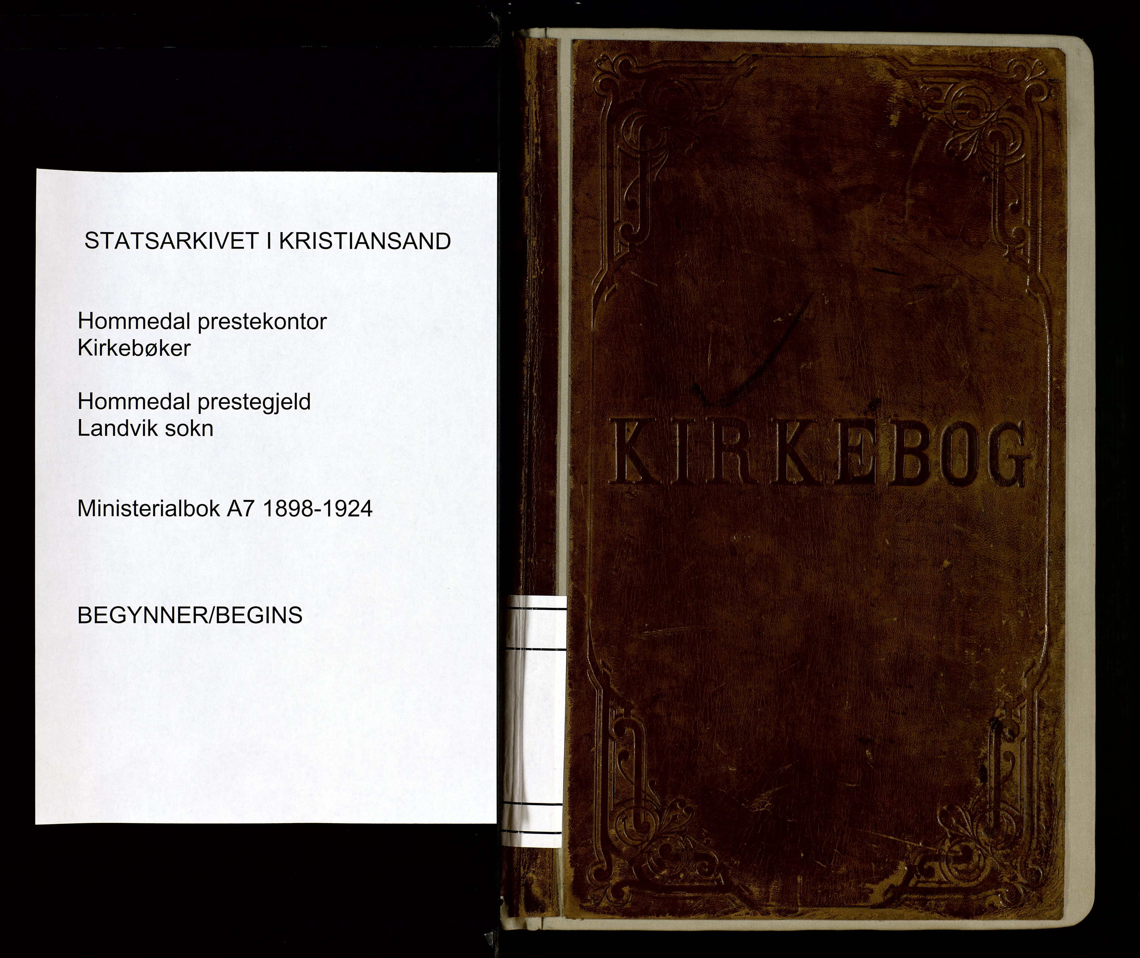 Hommedal sokneprestkontor, SAK/1111-0023/F/Fa/Fab/L0007: Parish register (official) no. A 7, 1898-1924