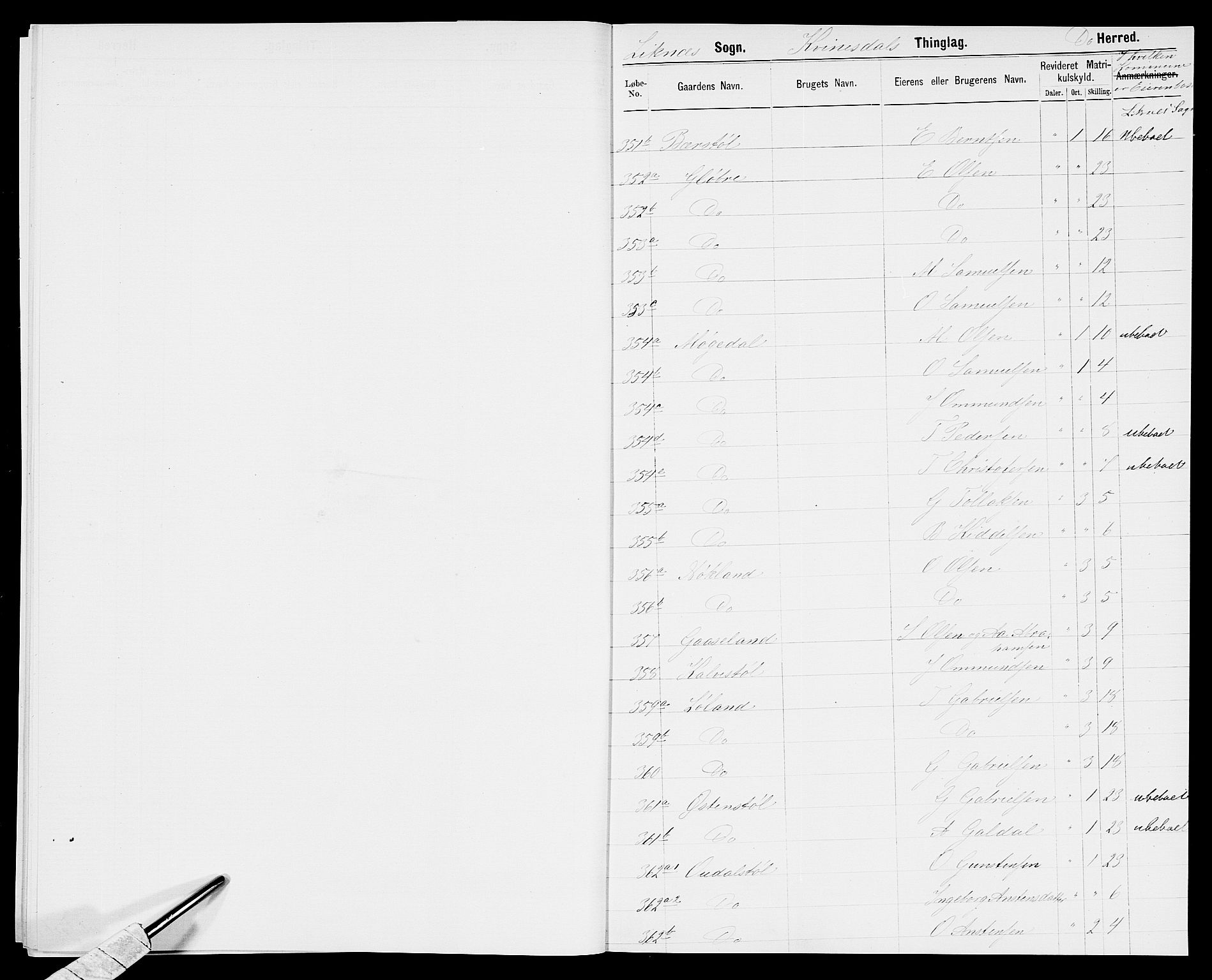 SAK, 1875 census for 1037P Kvinesdal, 1875, p. 22