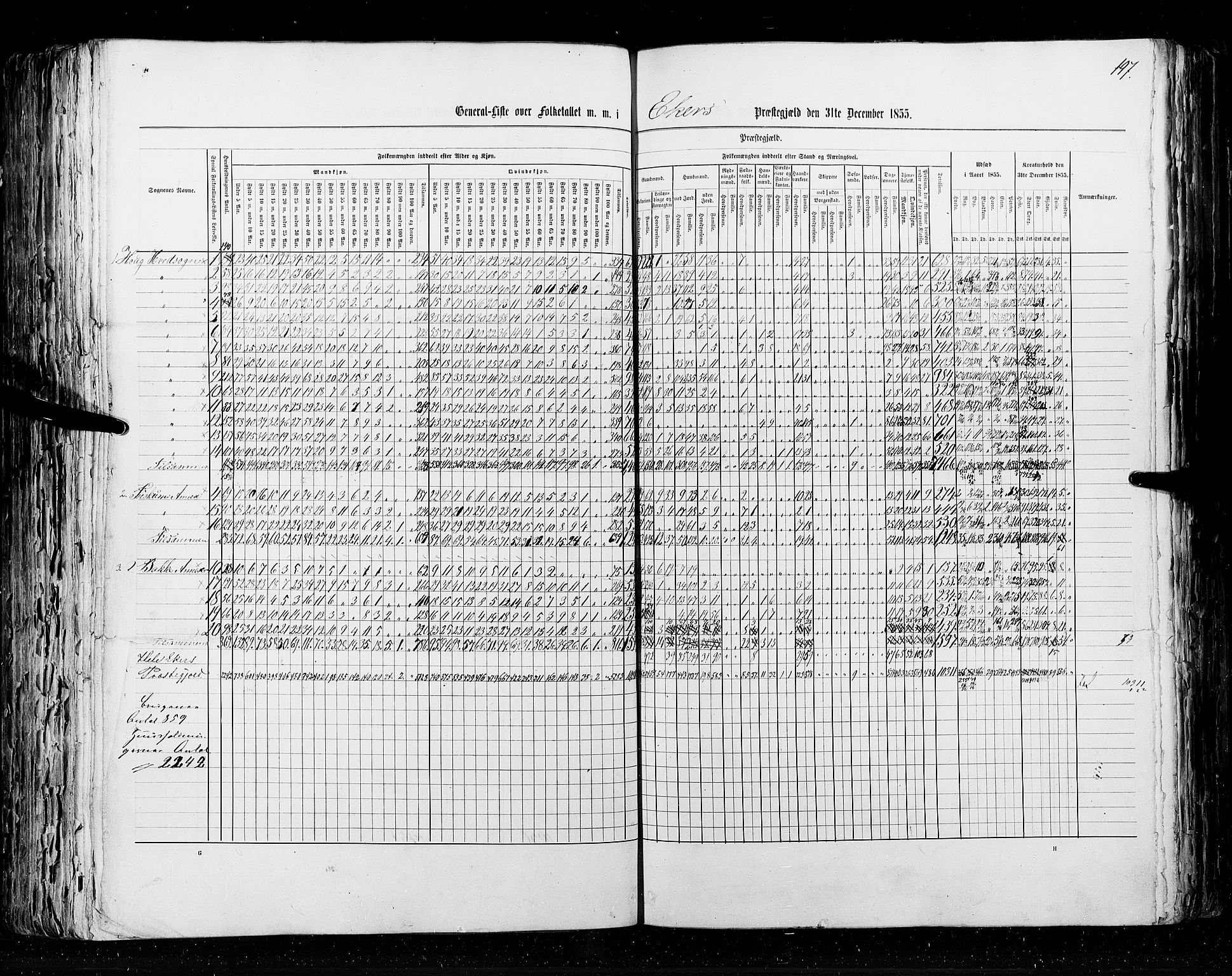 RA, Census 1855, vol. 2: Kristians amt, Buskerud amt og Jarlsberg og Larvik amt, 1855, p. 197