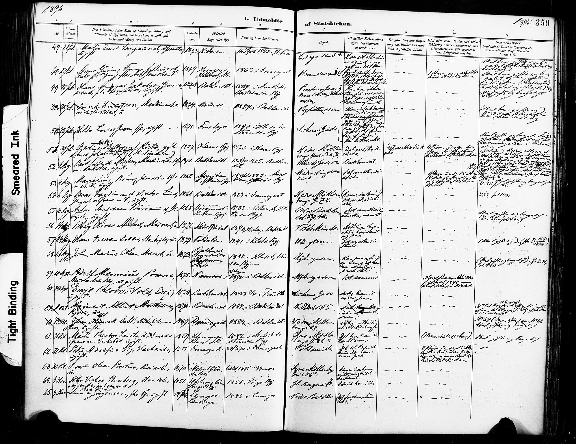 Ministerialprotokoller, klokkerbøker og fødselsregistre - Sør-Trøndelag, SAT/A-1456/604/L0198: Parish register (official) no. 604A19, 1893-1900, p. 350