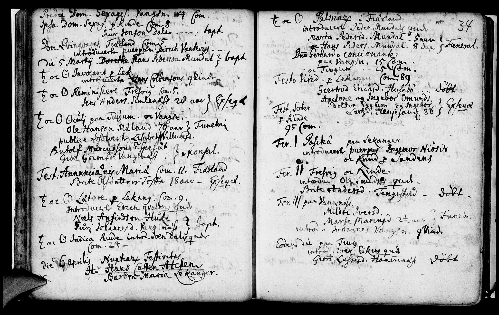 Leikanger sokneprestembete, SAB/A-81001: Parish register (official) no. A 2, 1735-1756, p. 34