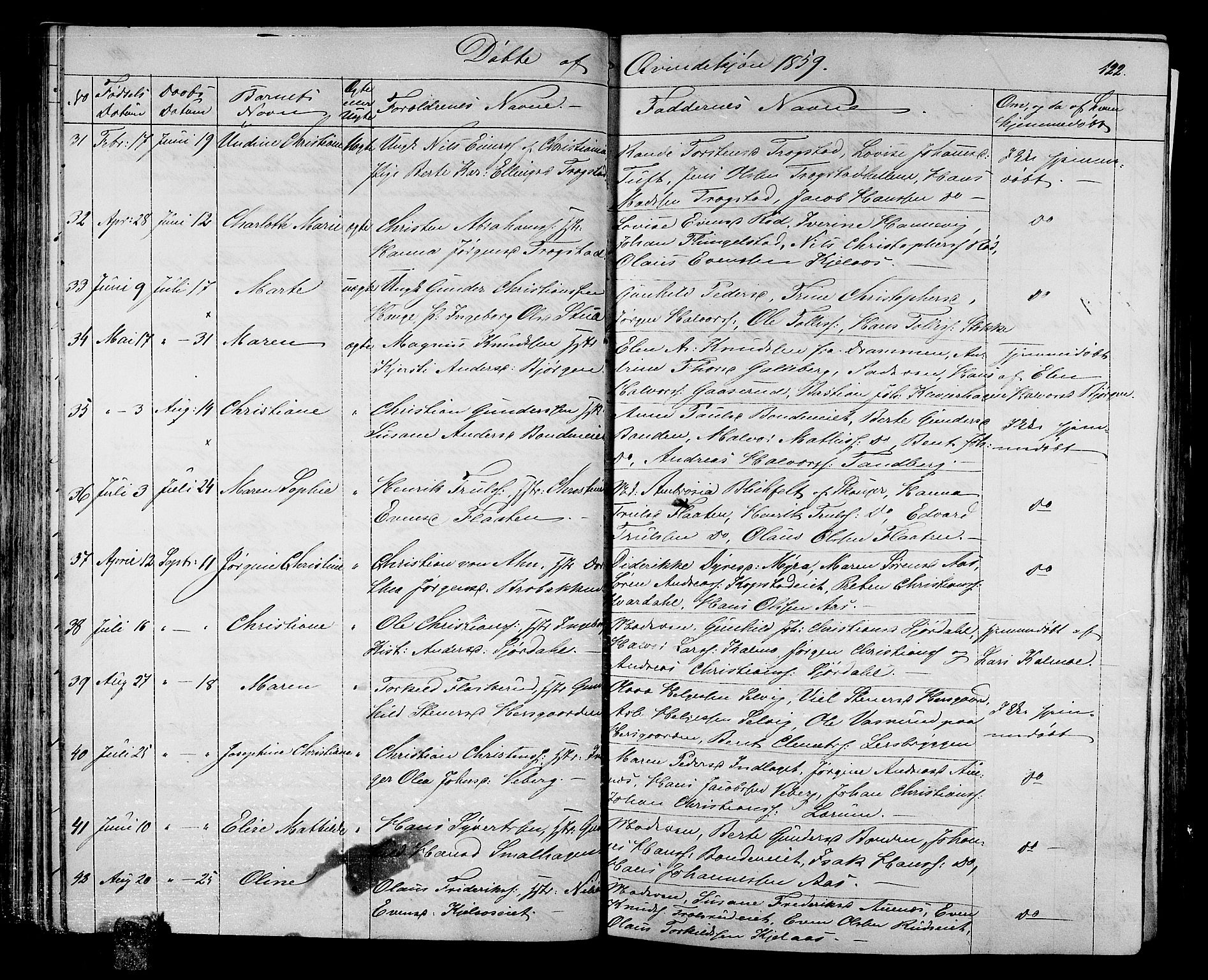 Sande Kirkebøker, AV/SAKO-A-53/G/Ga/L0002: Parish register (copy) no. 2, 1847-1863, p. 122