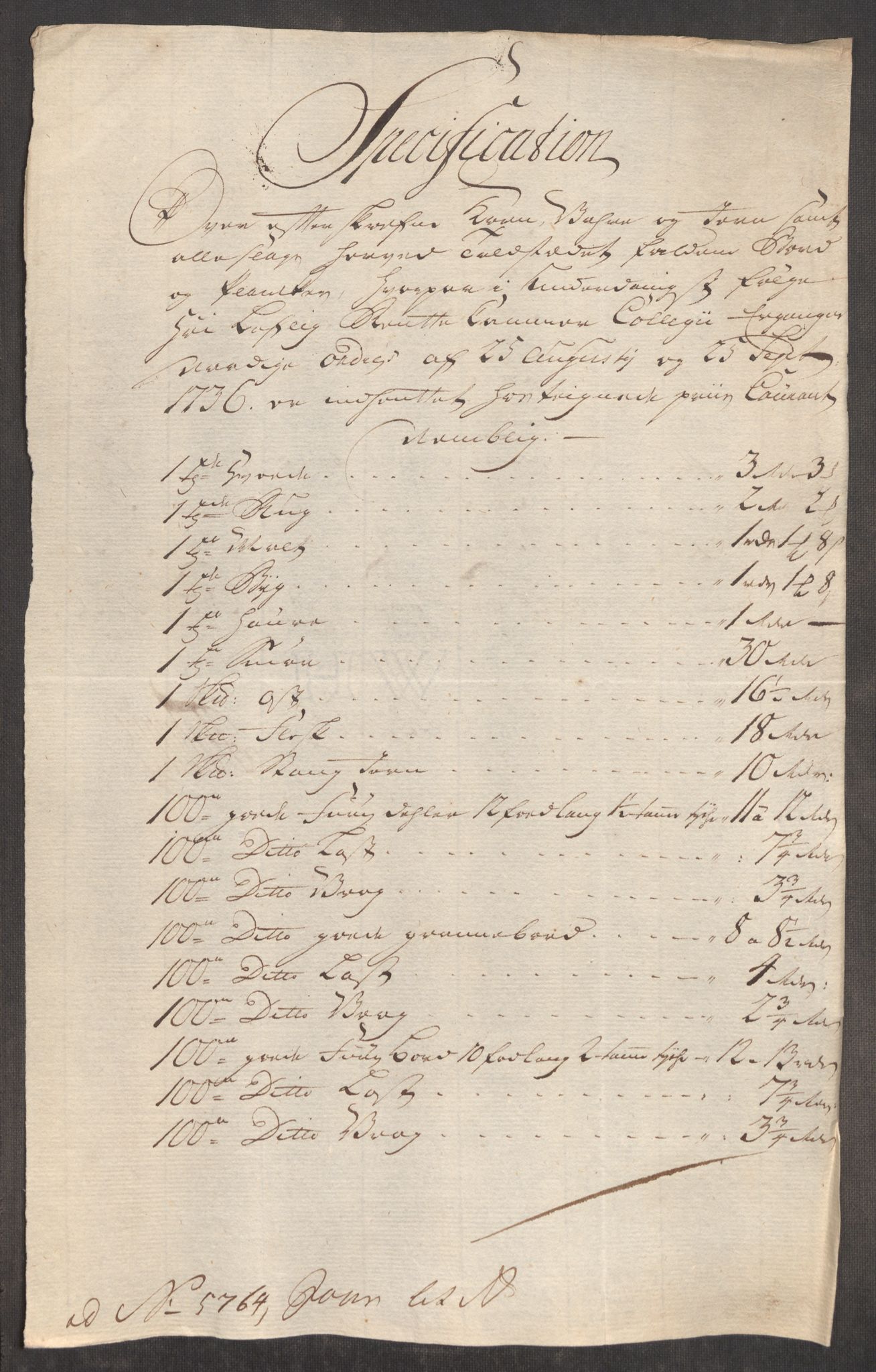 Rentekammeret inntil 1814, Realistisk ordnet avdeling, AV/RA-EA-4070/Oe/L0003: [Ø1]: Priskuranter, 1745-1748, p. 291