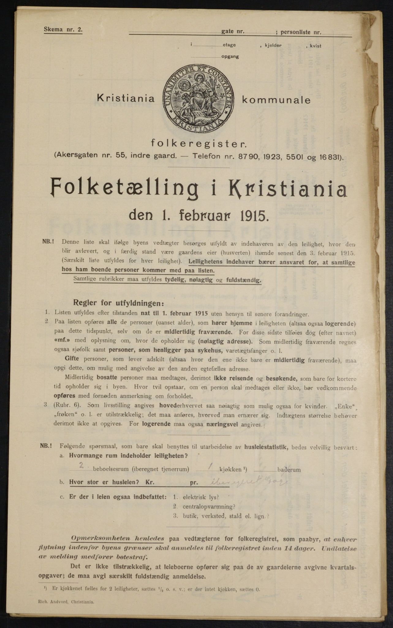 OBA, Municipal Census 1915 for Kristiania, 1915, p. 40416