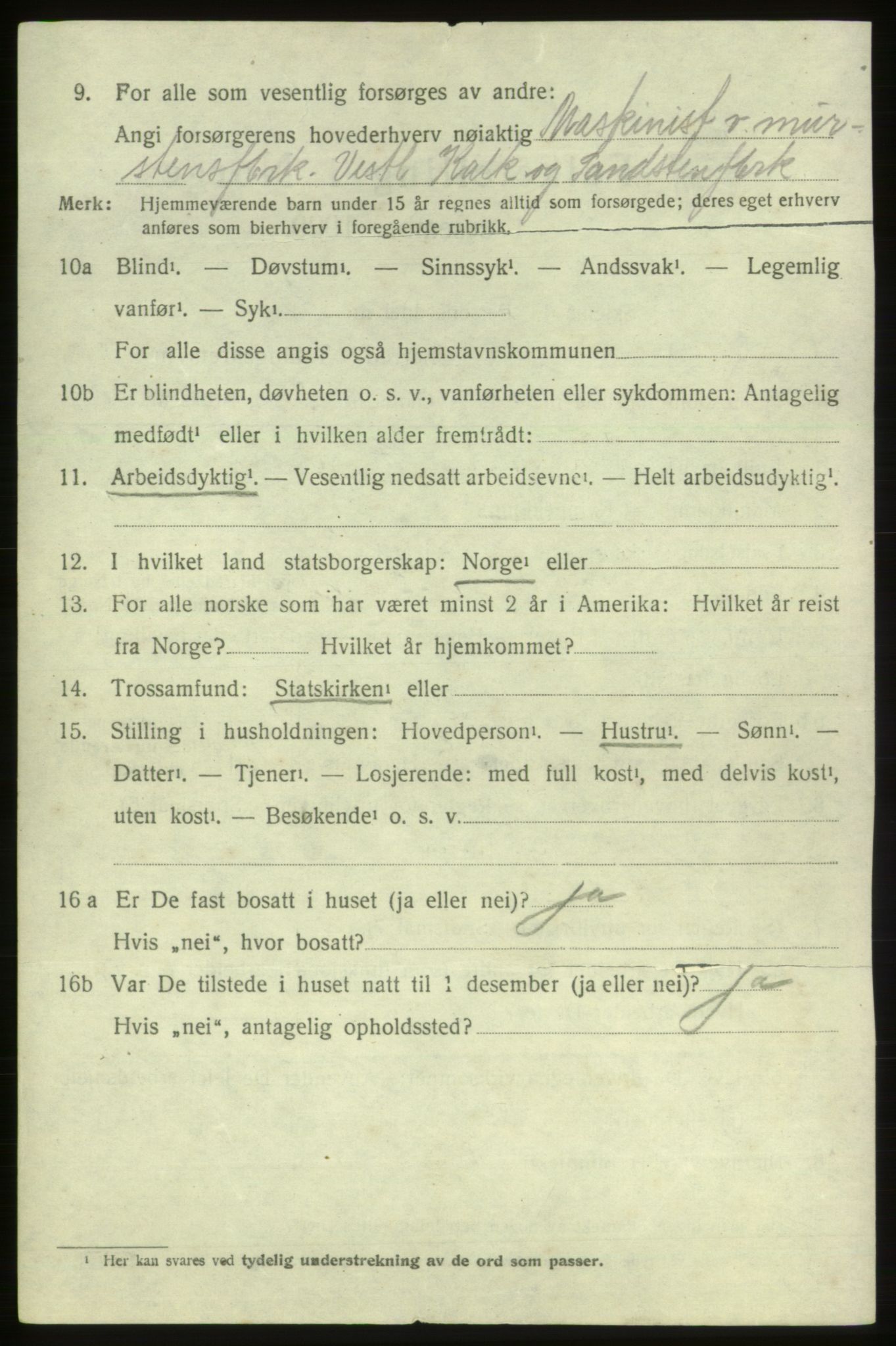 SAB, 1920 census for Etne, 1920, p. 1182