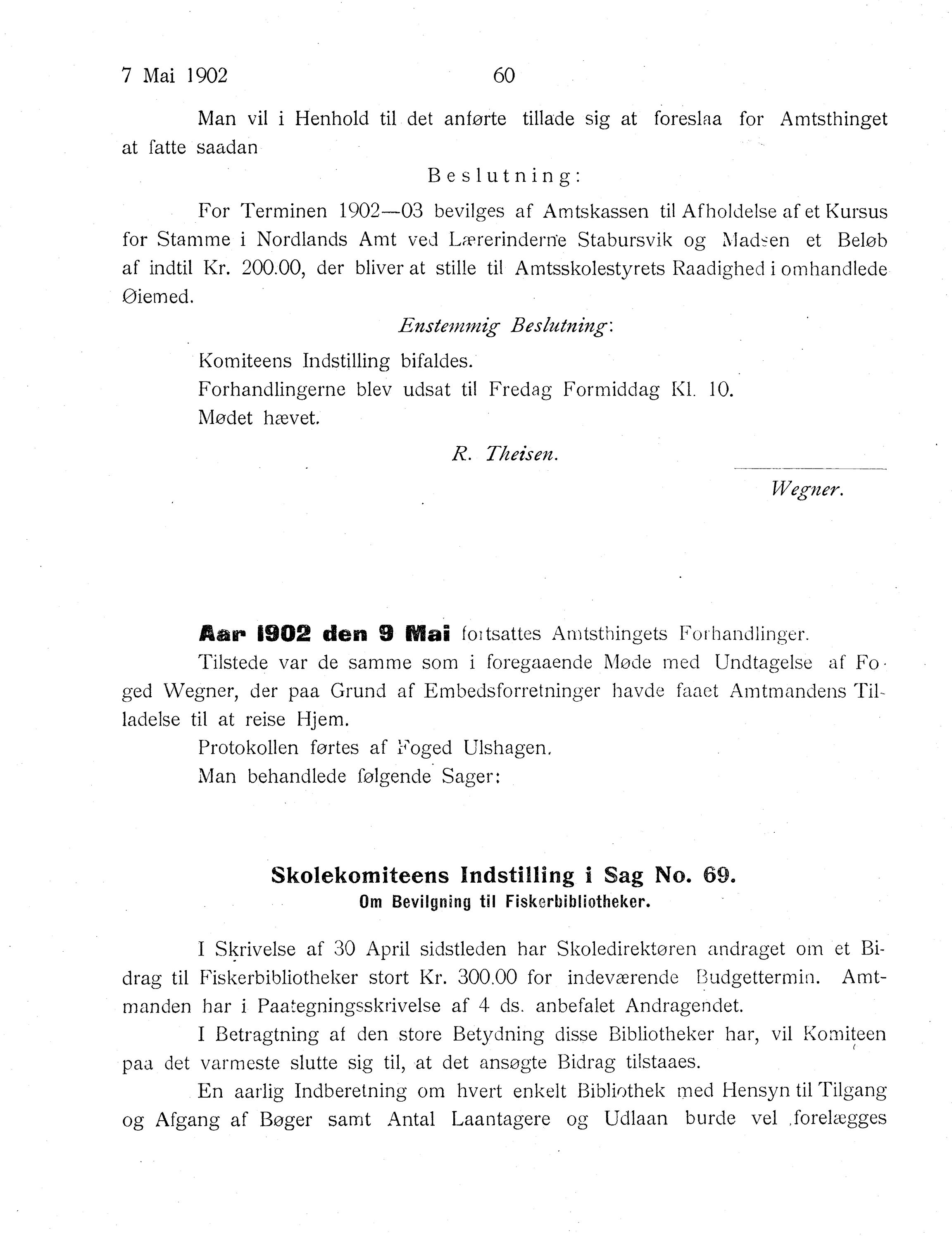 Nordland Fylkeskommune. Fylkestinget, AIN/NFK-17/176/A/Ac/L0025: Fylkestingsforhandlinger 1902, 1902, p. 60