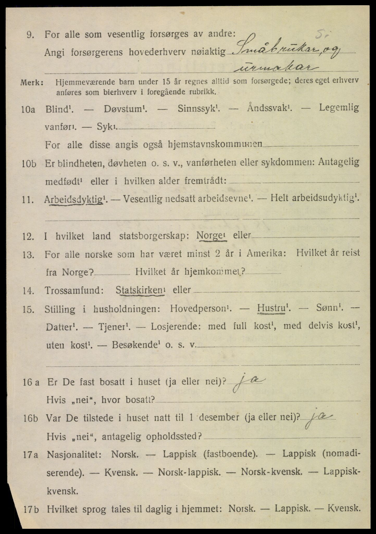 SAT, 1920 census for Vefsn, 1920, p. 2020