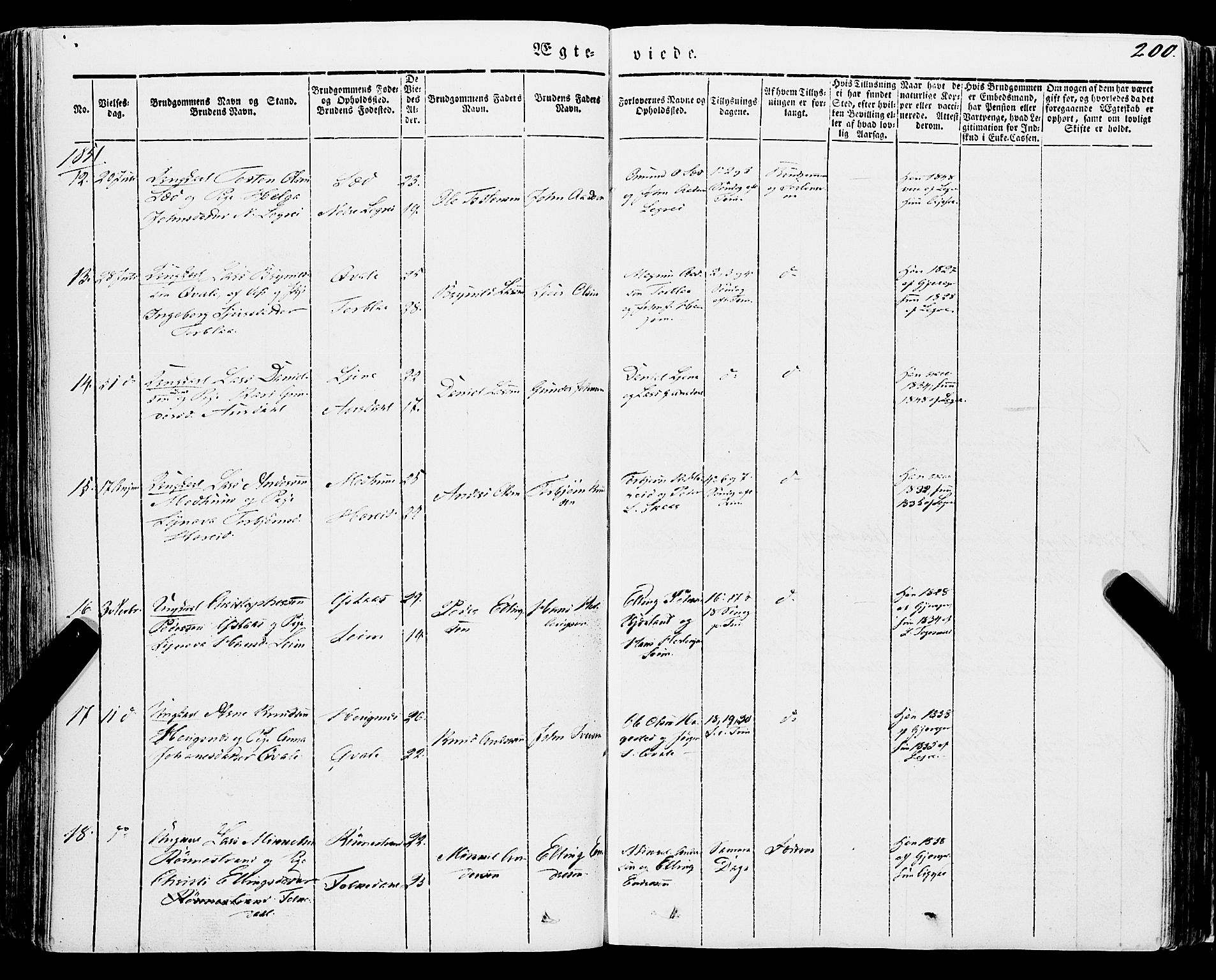 Ulvik sokneprestembete, AV/SAB-A-78801/H/Haa: Parish register (official) no. A 12, 1839-1853, p. 200