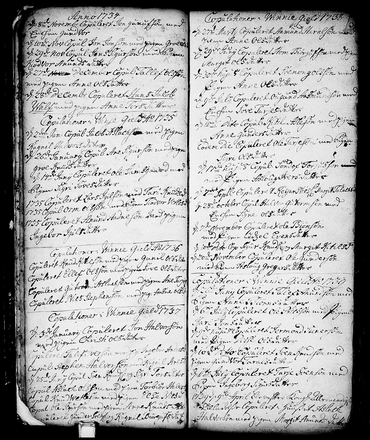 Vinje kirkebøker, SAKO/A-312/F/Fa/L0001: Parish register (official) no. I 1, 1717-1766, p. 34