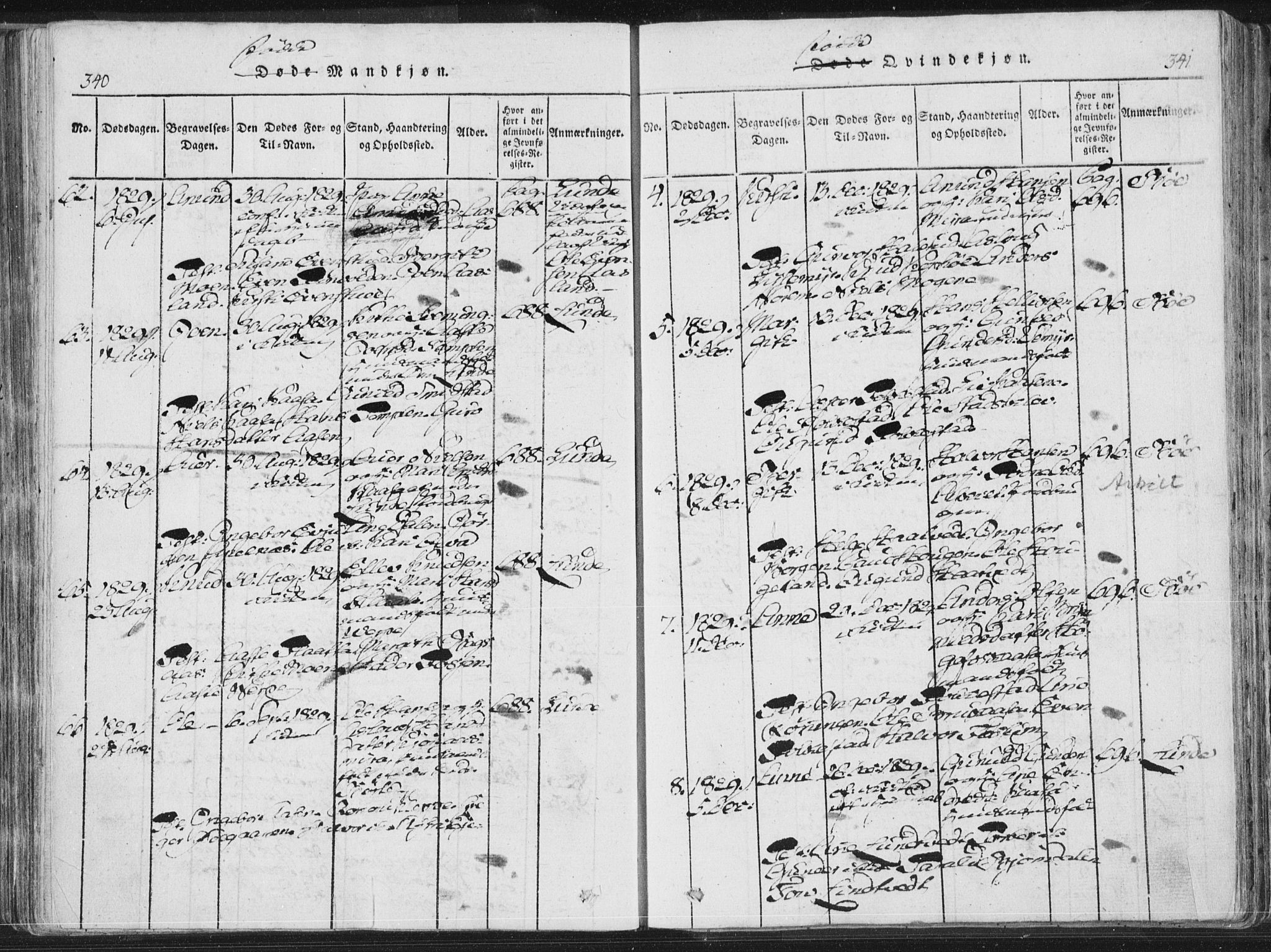 Bø kirkebøker, AV/SAKO-A-257/F/Fa/L0006: Parish register (official) no. 6, 1815-1831, p. 340-341