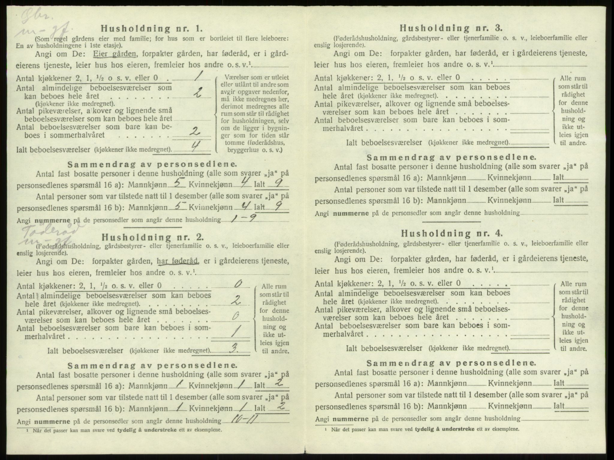 SAB, 1920 census for Innvik, 1920, p. 727