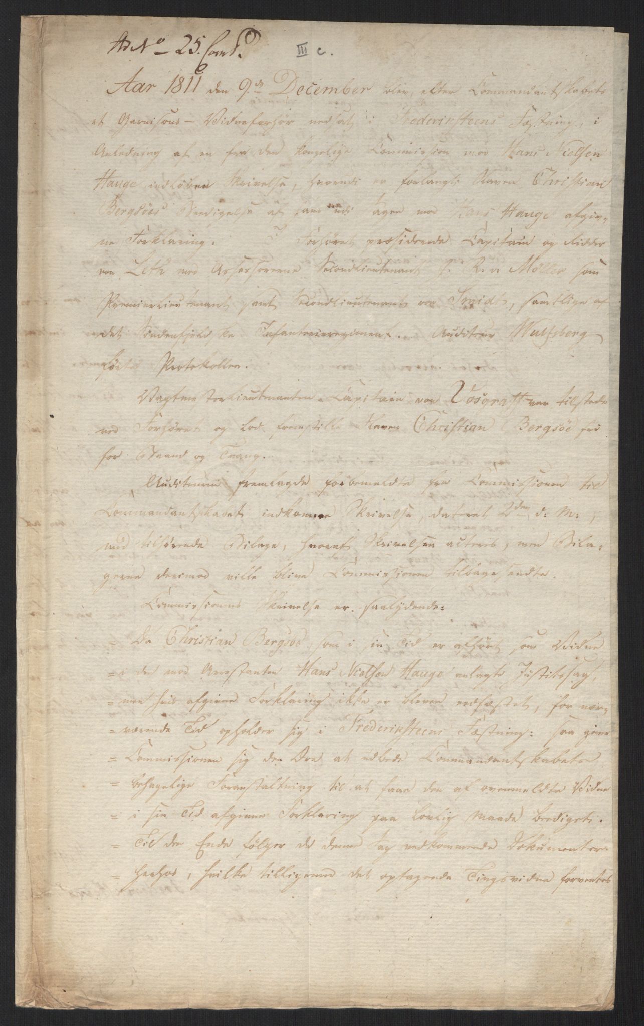 Justisdepartementet, Kommisjon i saken mot Hans Nielsen Hauge 1804, AV/RA-S-1151/D/L0004: Hans Nielsen Hauges sak, 1813, p. 306